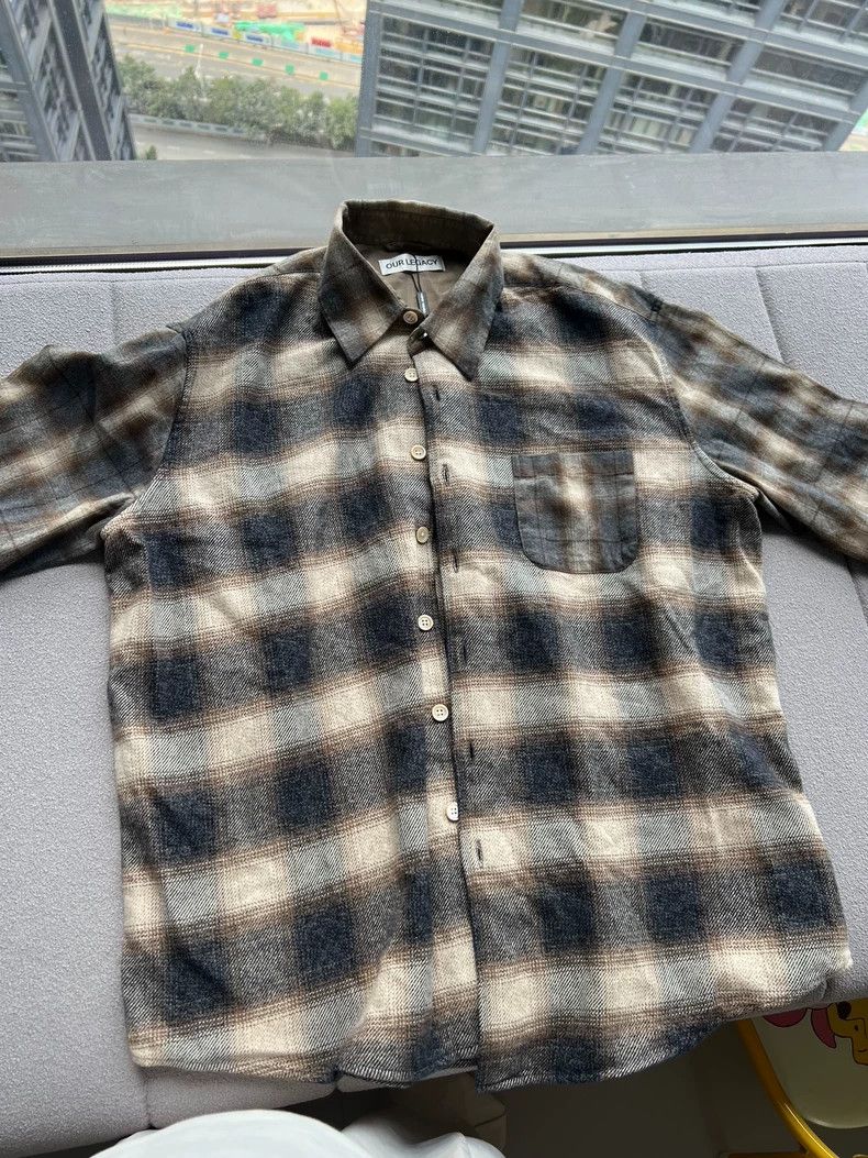 Our Legacy Our LegacyFW24 plaid curved hem single-breasted flannel lon Size US L / EU 52-54 / 3 - 1 Thumbnail