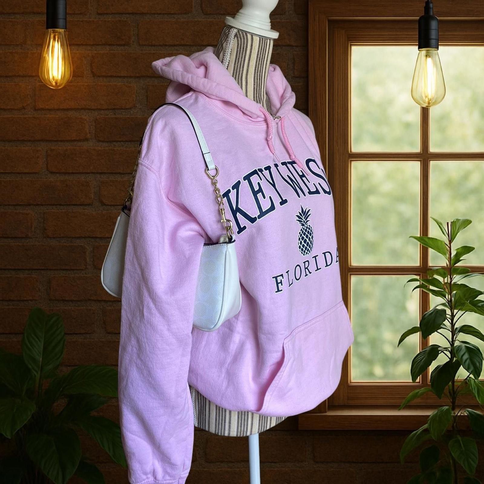 Gildan Pink Key West Florida hoodie sweatshirt Size S / US 4 / IT 40 - 5 Thumbnail