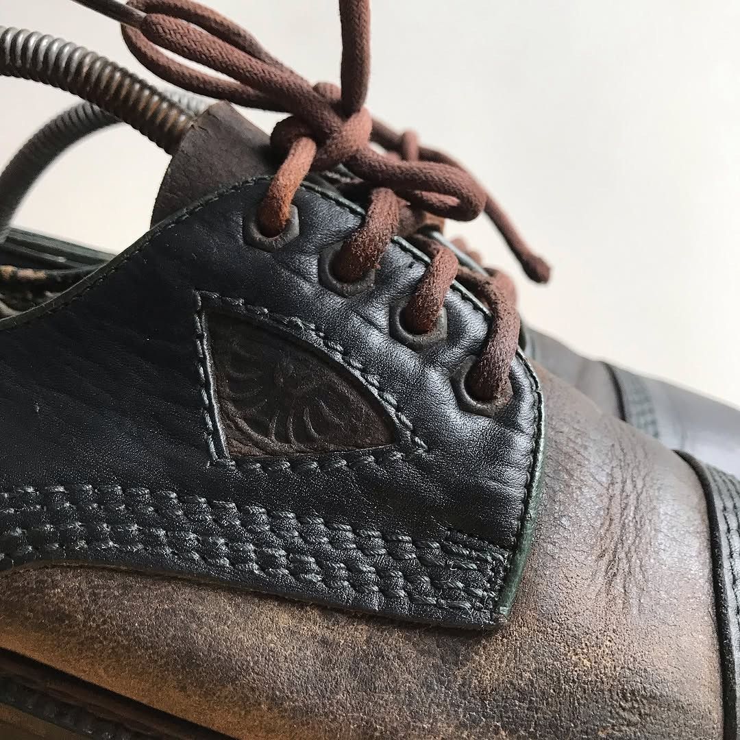 Leather × Vintage Vintage Austria oxford moctoe leather 3 hole low shoes blac Size US 8 / EU 41 - 2 Thumbnail