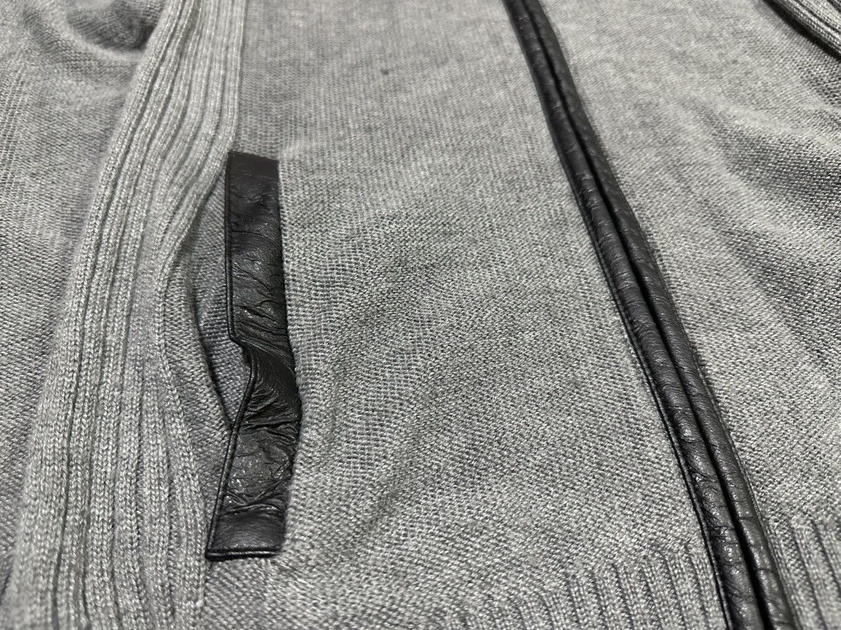 Katharine Hamnett London 🔥Y2K Vintage Katharine Hamnett Wool Knit Hoodie Leather Edge Size US M / EU 48-50 / 2 - 5 Thumbnail