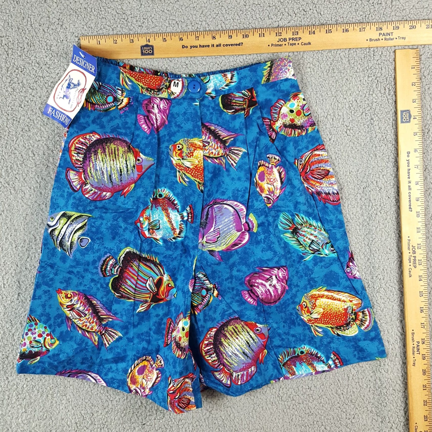 Vintage VINTAGE 80s Tropical Fish Shorts Unisex Adults Medium Blue Summer Lounge Relaxed Pleated Preppy 90s Size 32" / US 10 / IT 46 - 8 Thumbnail