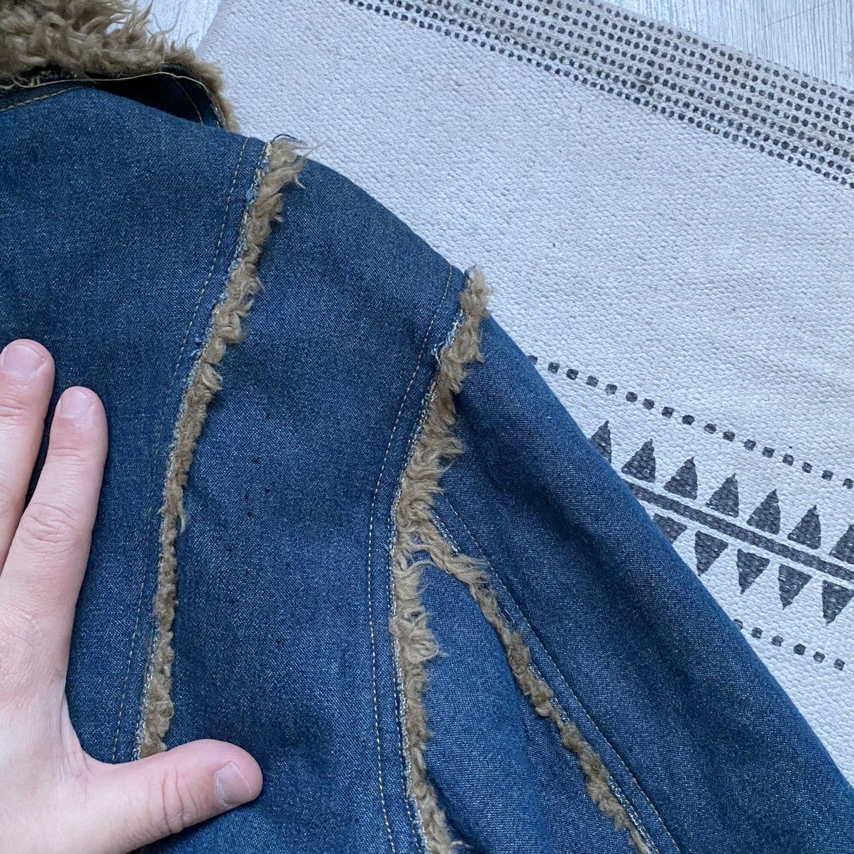Hysteric Glamour Vintage 90s Y2K Denim Faux Fur Coat Trench Penny Lane Size L / US 10 / IT 46 - 11 Thumbnail