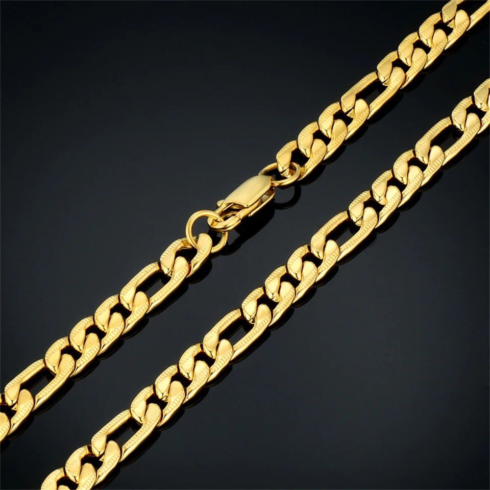 Other Gold Chain Figaro Necklace 21.7in 7mm Size ONE SIZE - 3 Thumbnail