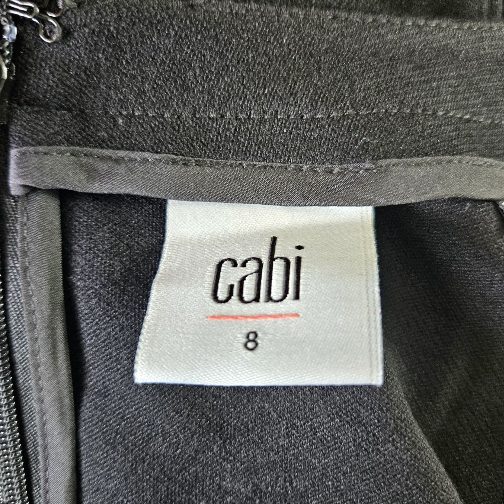 Vintage Cabi 3101 Womens Claire Ponte Knit Sheath Dress Sz 8 Black Short Sleeve V-Neck Knit Knee Length Black 8 Womens Dress Size 30" / US 8 / IT 44 - 5 Thumbnail