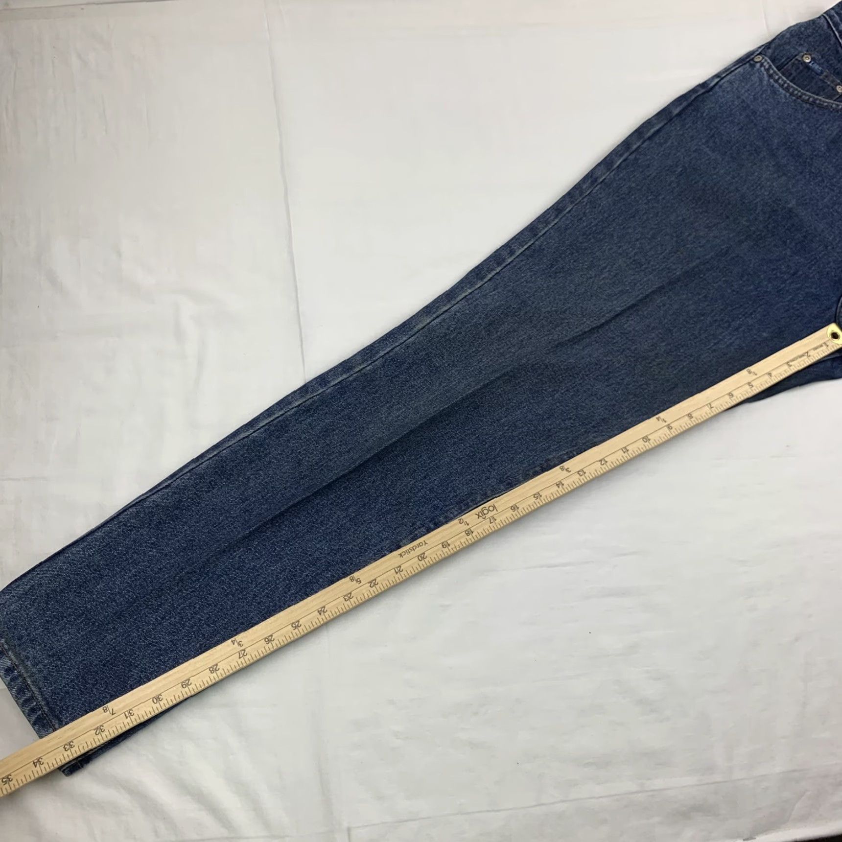 Lee VINTAGE Lee Jeans Womens 16 Long Blue Distressed Denim Grunge 80s 90s USA Jeans (Regular) Womens Size 38" / US 16 / IT 52 - 7 Thumbnail