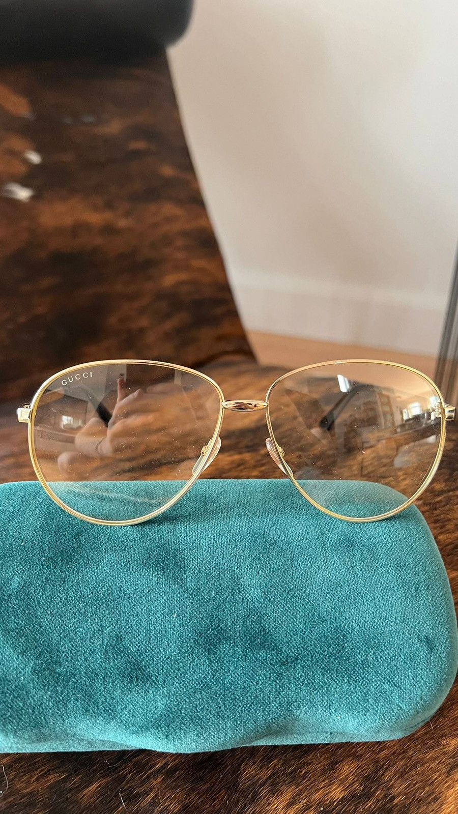 image of Gucci Gold Glasses, Men's