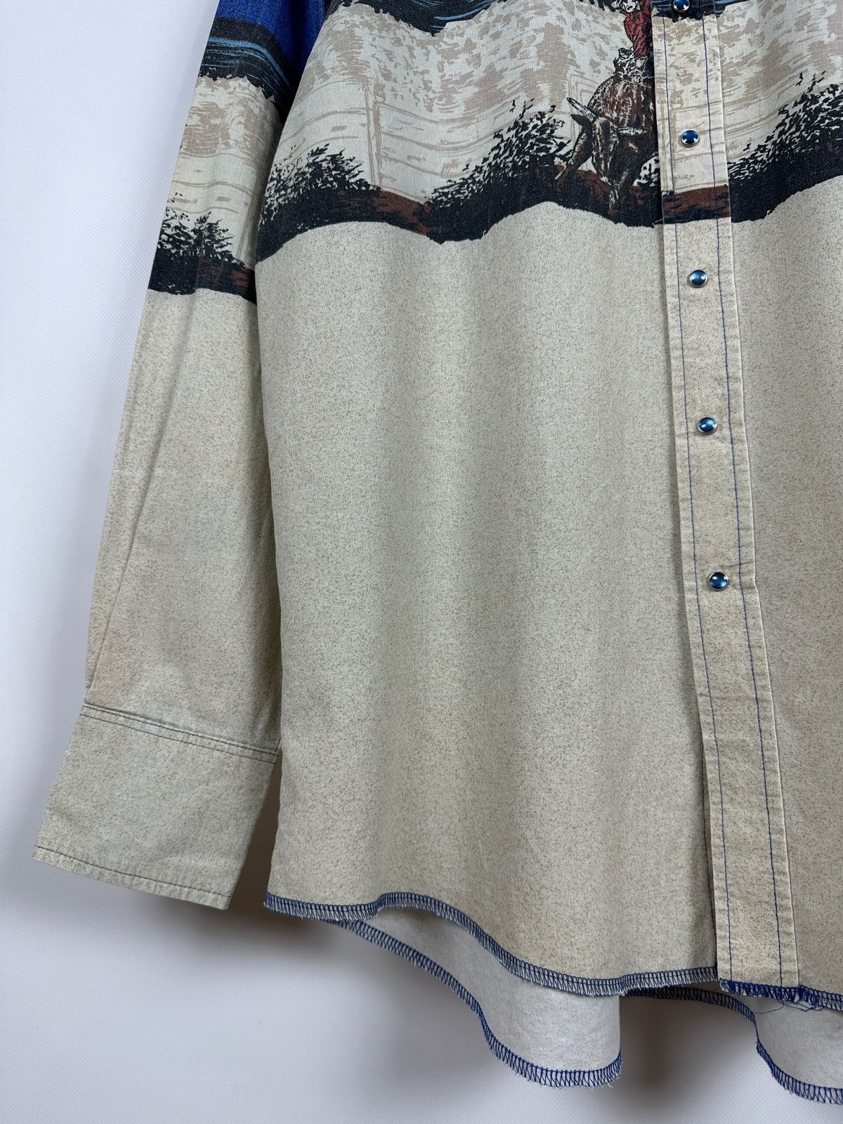 Vintage Vintage Wrangler Western Pearl Snap Horses Rodeo Shirt Size US XL / EU 56 / 4 - 8 Thumbnail