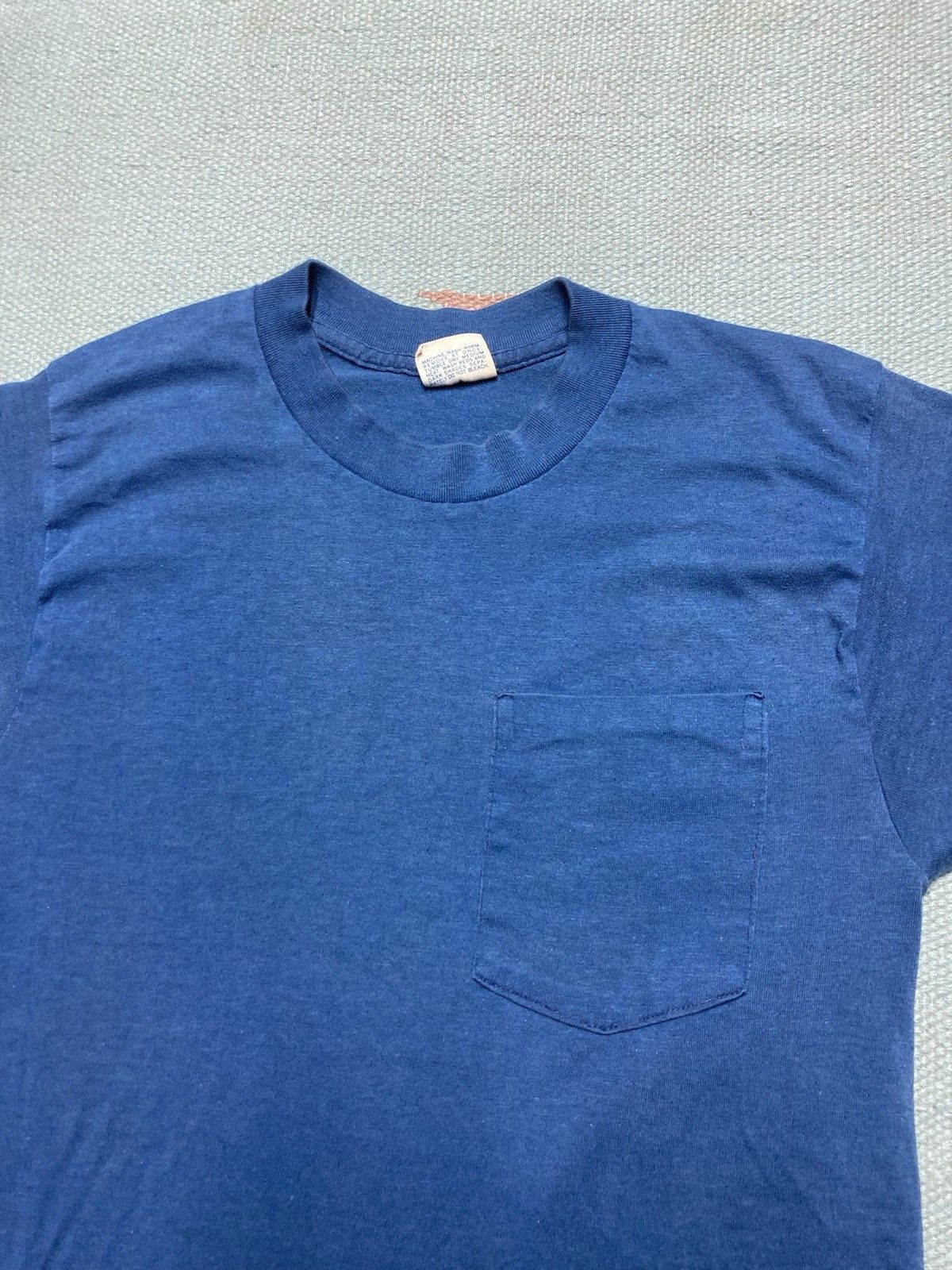 Vintage 70s pocket t shirt blank soft single stitch Pelham small Size US S / EU 44-46 / 1 - 3 Thumbnail