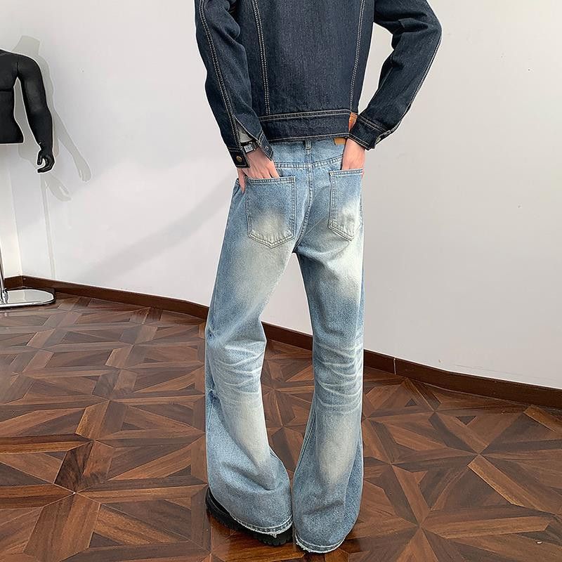 Vintage Retro washed whisker pattern flared jeans for men Size US 32 / EU 48 - 4 Thumbnail