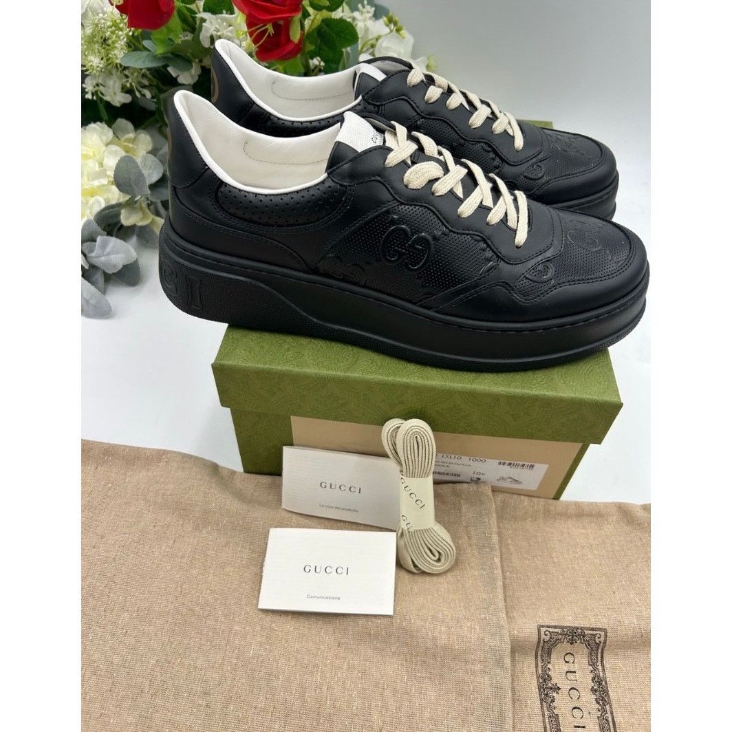 Gucci Men's Gucci, GG embossed leather sneakers size 10.5 Size US 11 / EU 44 - 10 Thumbnail