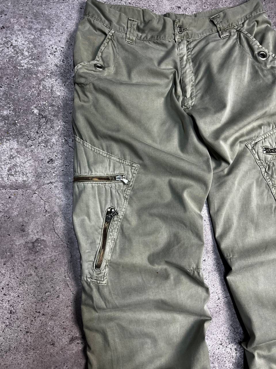 VINTAGE ARCHIVE PANTS 00's DOLCE GABBANA CARGO ZIP PAPACHUTE