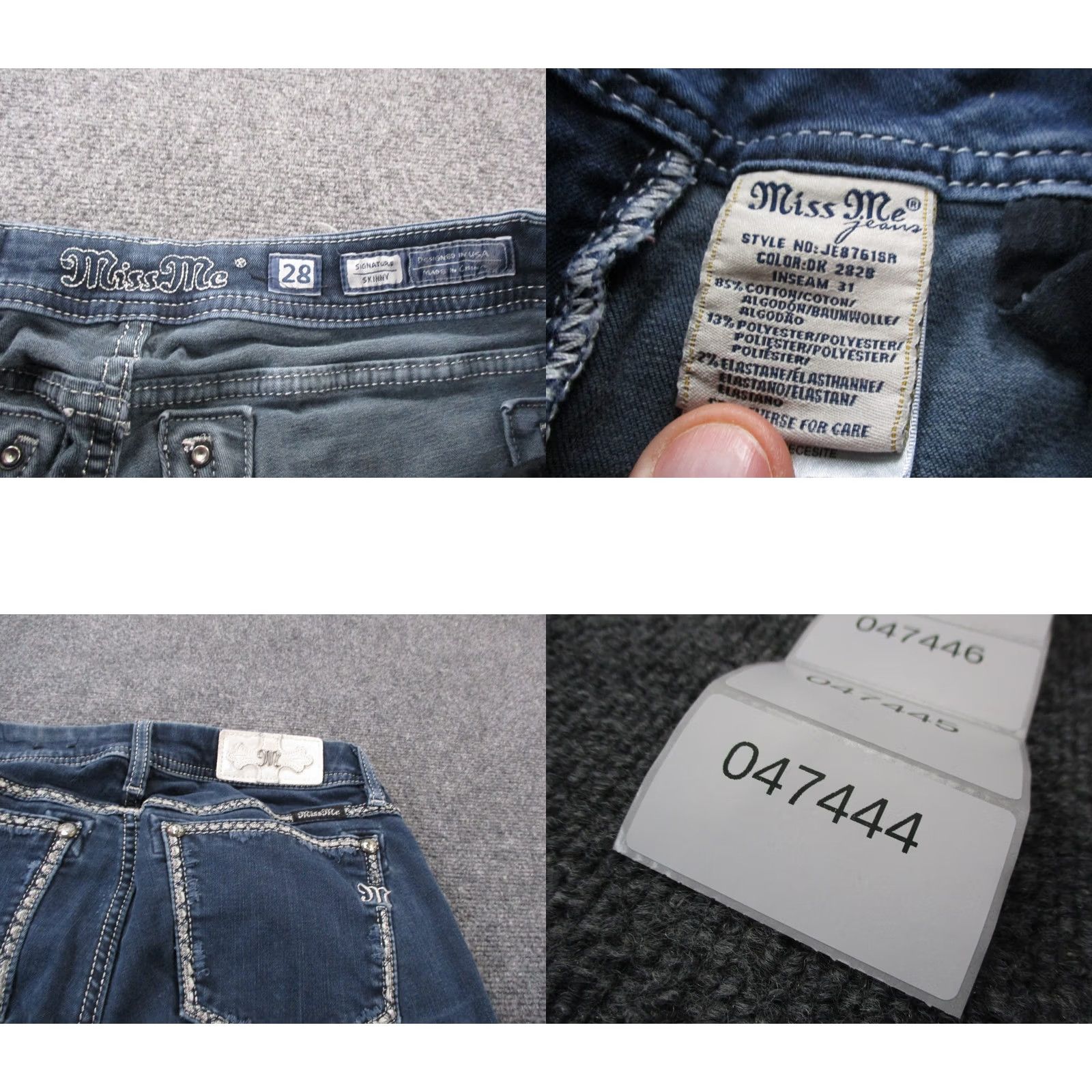 Miss Me Miss Me Jeans Womens 28 Denim Mid Rise Skinny Straight Faded Y2K Casual Stretch Jeans Size 28" / US 6 / IT 42 - 8 Thumbnail