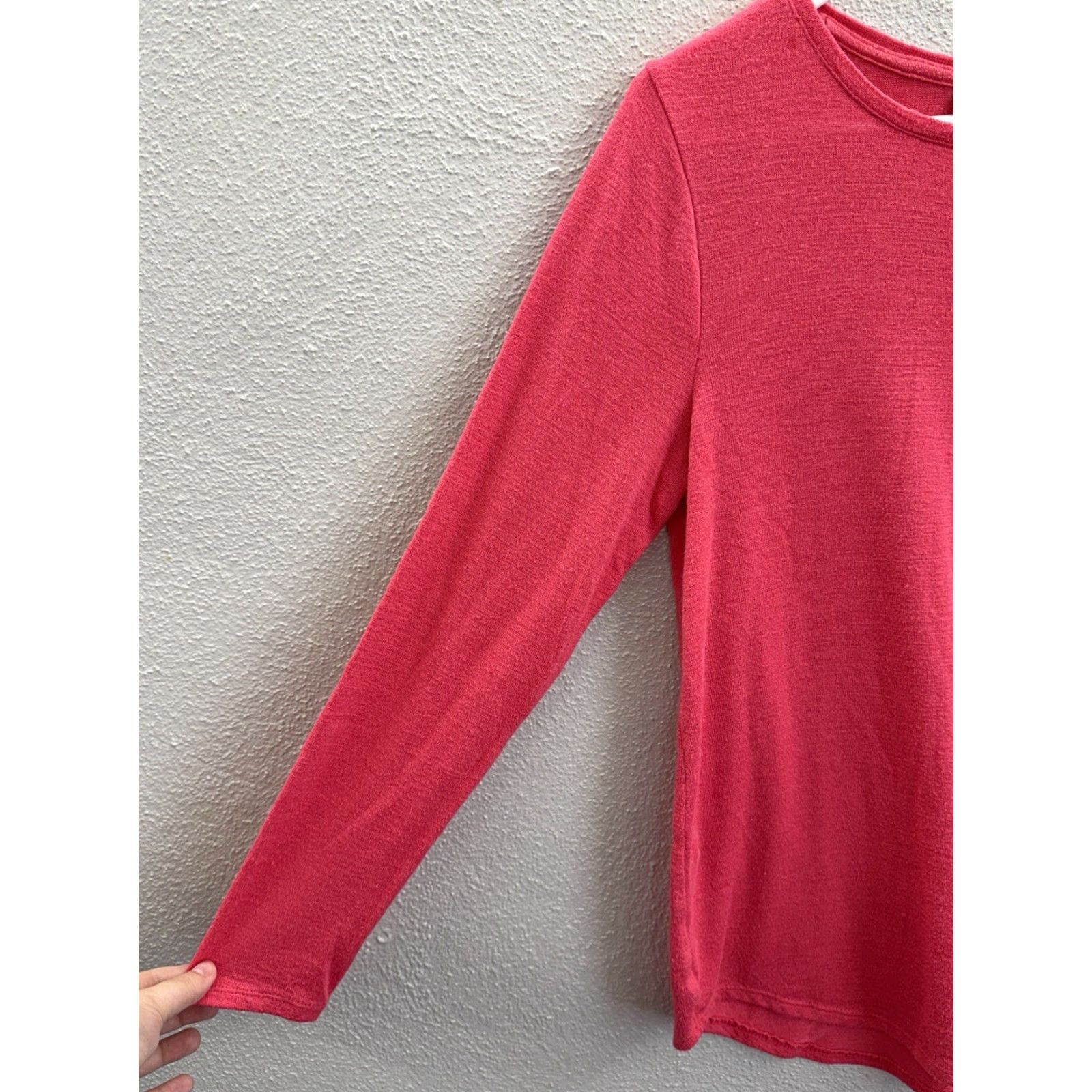 Apt. 9 Apt. 9 Womens Sweater Shirt Medium Bright Pink Long Sleeve Knit V-Neck Solid All Seasons Casual Womens Size M / US 6-8 / IT 42-44 - 2 Thumbnail