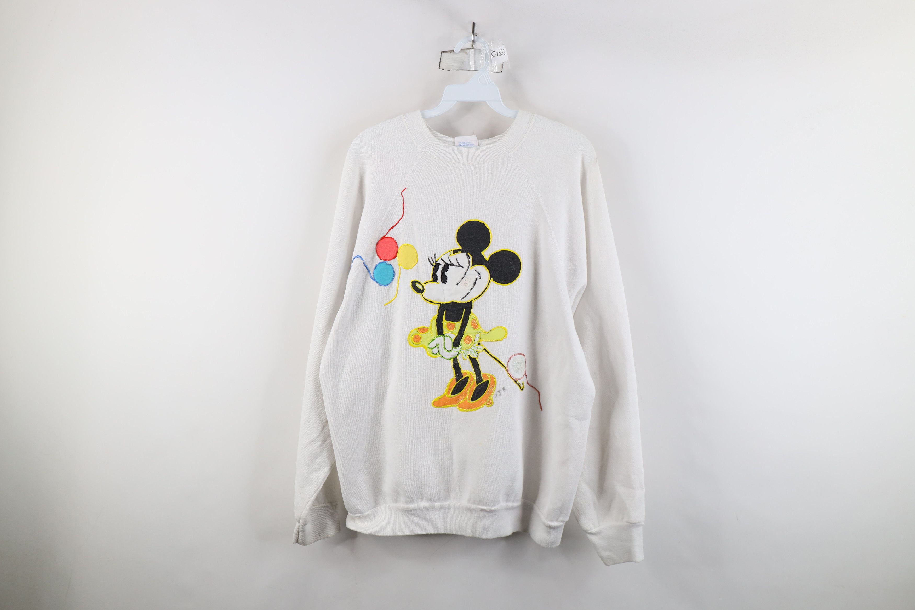 Disney × Vintage Vintage 90s Disney Puff Paint Minnie Mouse Sweatshirt USA Size XL / US 12-14 / IT 48-50 - 1 Thumbnail