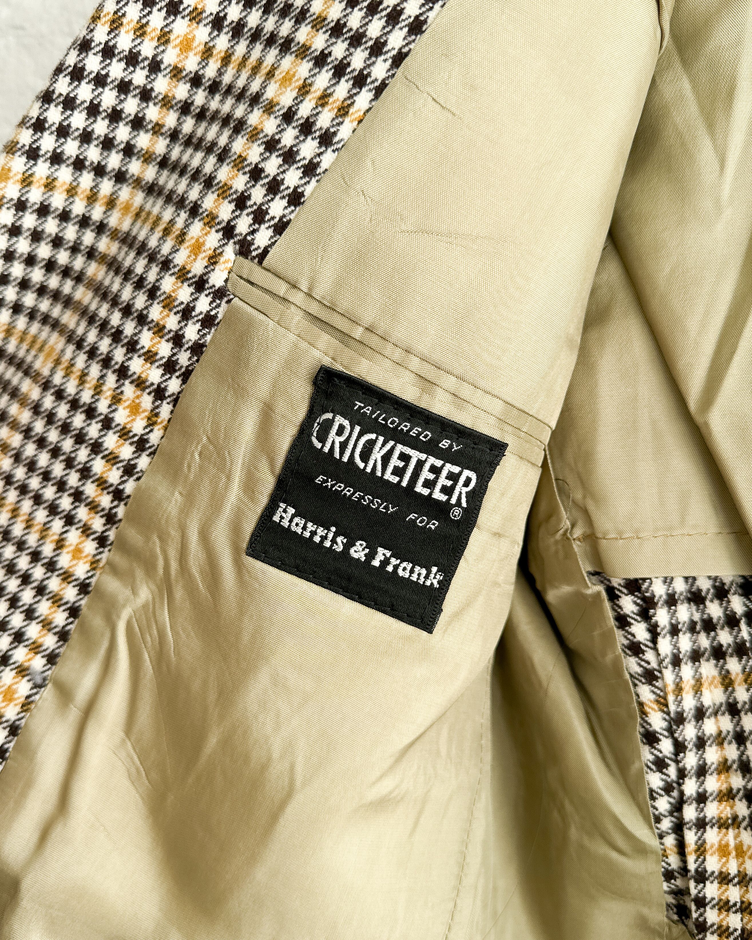 Vintage Vintage 1960s Cricketeer Harris & Frank Houndstooth Blazer Size 48S - 2 Thumbnail