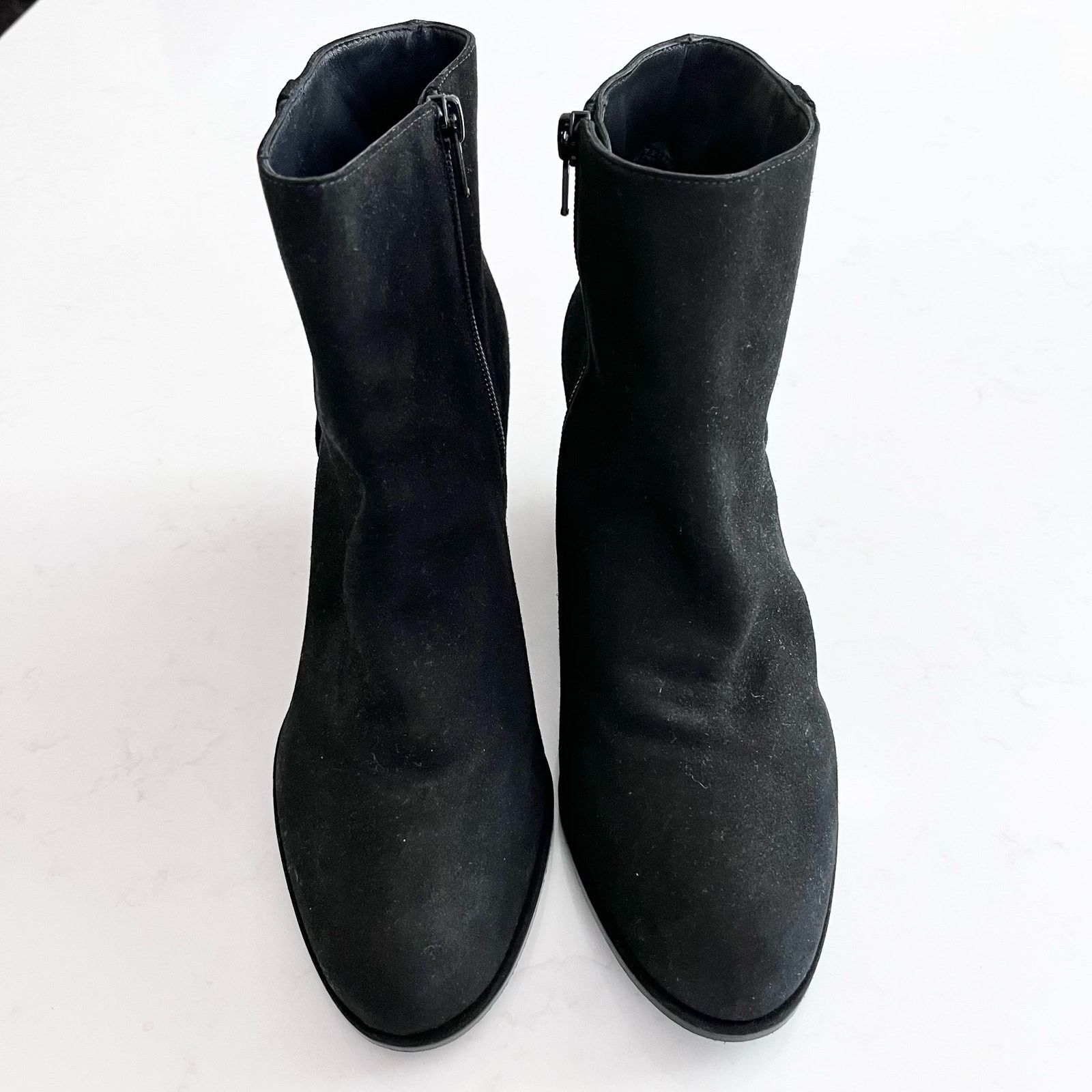 Stuart Weitzman STUART WEITZMAN black 'Sidetrack' suede wedge ANKLE BOOTS Size US 8.5 / IT 38.5 - 1 Thumbnail