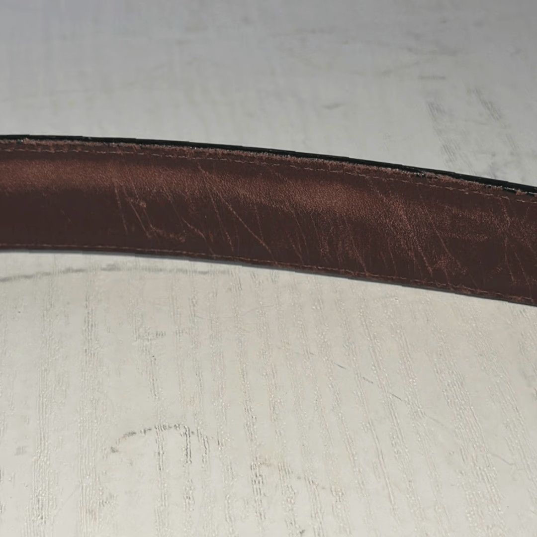 Brighton Brighton Belt Mens 40 Brown Solid Brass Buckle Leather English Calf Size 40 - 7 Thumbnail