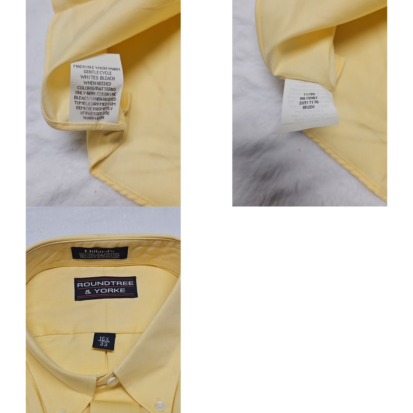 Roundtree & Yorke Roundtree & Yorke Casuals Button Up Long Sleeve Men XL Shirt Yellow NWT Cotton Size US XL / EU 56 / 4 - 8 Thumbnail