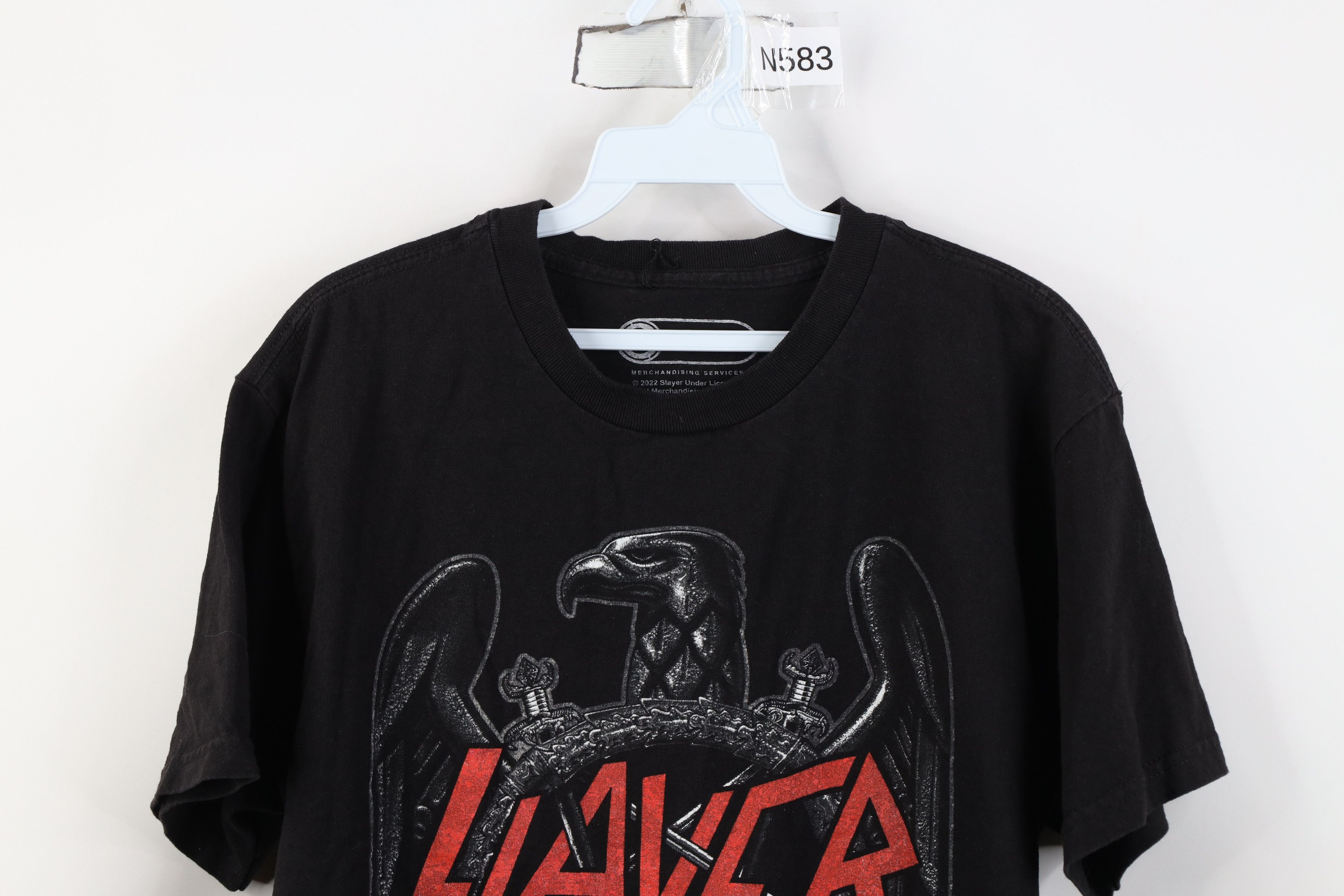Vintage Retro Y2K Spell Out Slayer Band Short Sleeve T-Shirt Black Size US M / EU 48-50 / 2 - 2 Thumbnail