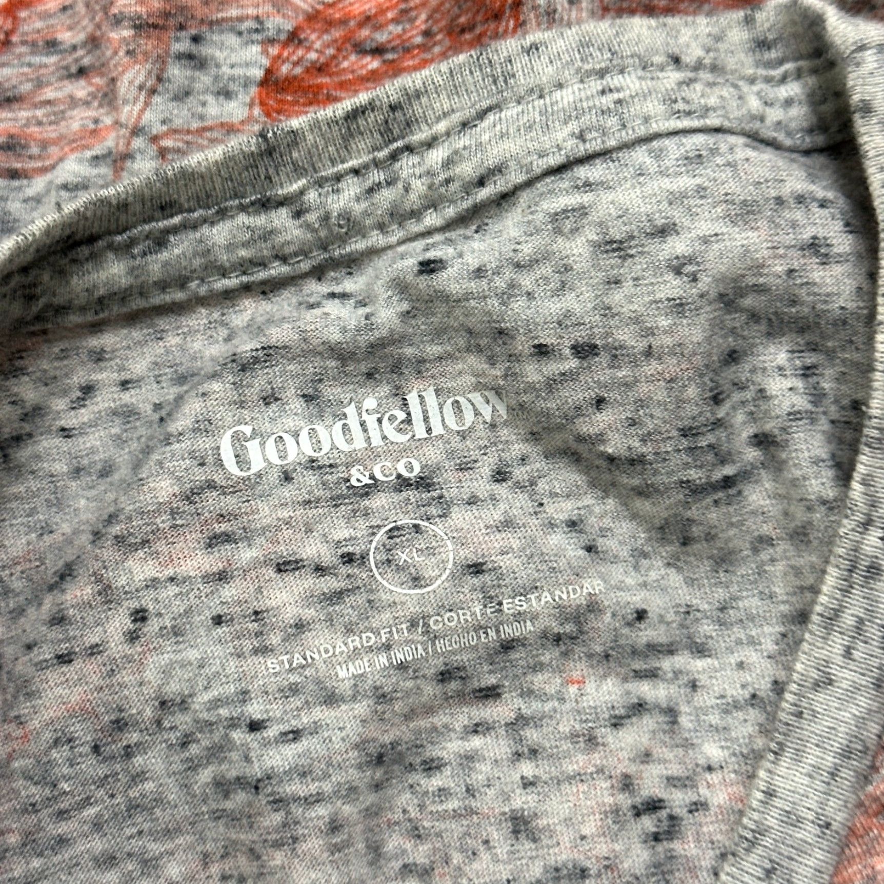 Vintage Goodfellow Mens XL Pink Gray Floral Short Sleeve Round Neck T-Shirt Summer Casual Size US 36 / EU 52 - 5 Thumbnail