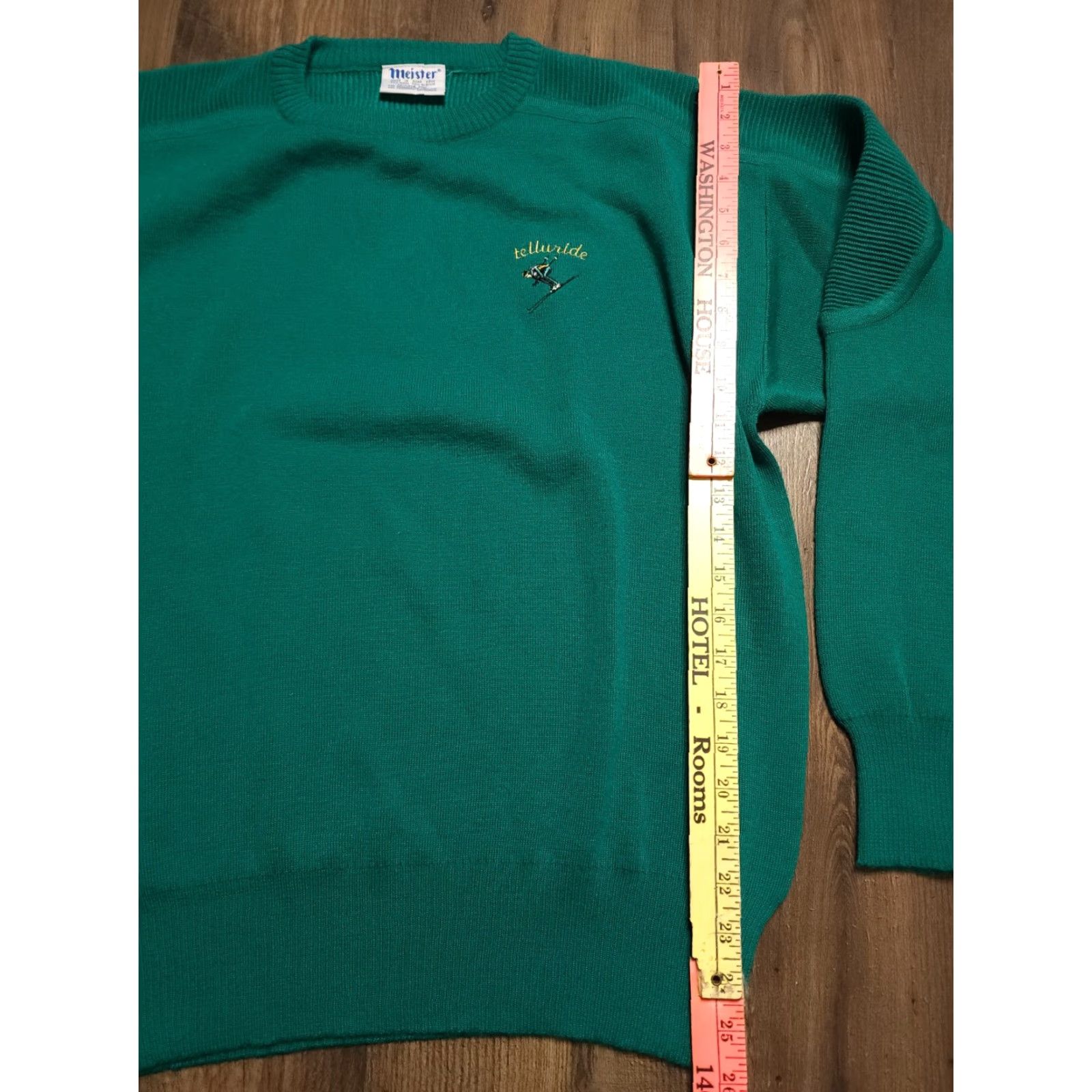 Vintage VINTAGE Meister Sweater Mens Large Green Wool Blend Embroidered Telluride Ski 1970s Mens Size US L / EU 52-54 / 3 - 3 Thumbnail