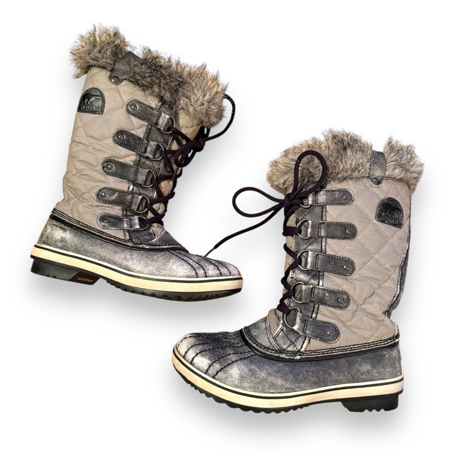 SOREL Sorel Tofino Tall Gray Waterproof Lace Up Snow Boots Sz 7.5 Size US 7.5 / IT 37.5 - 2 Thumbnail