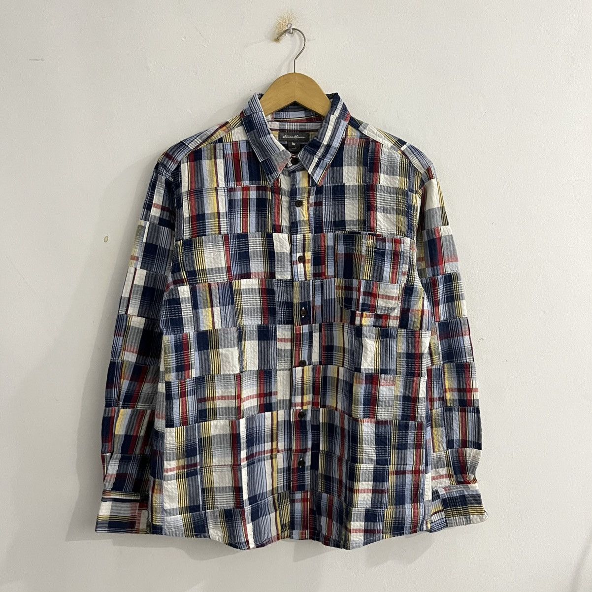 Japanese Brand Eddie Bauer Patchwork Button Up Shirt Size US S / EU 44-46 / 1 - 1 Thumbnail