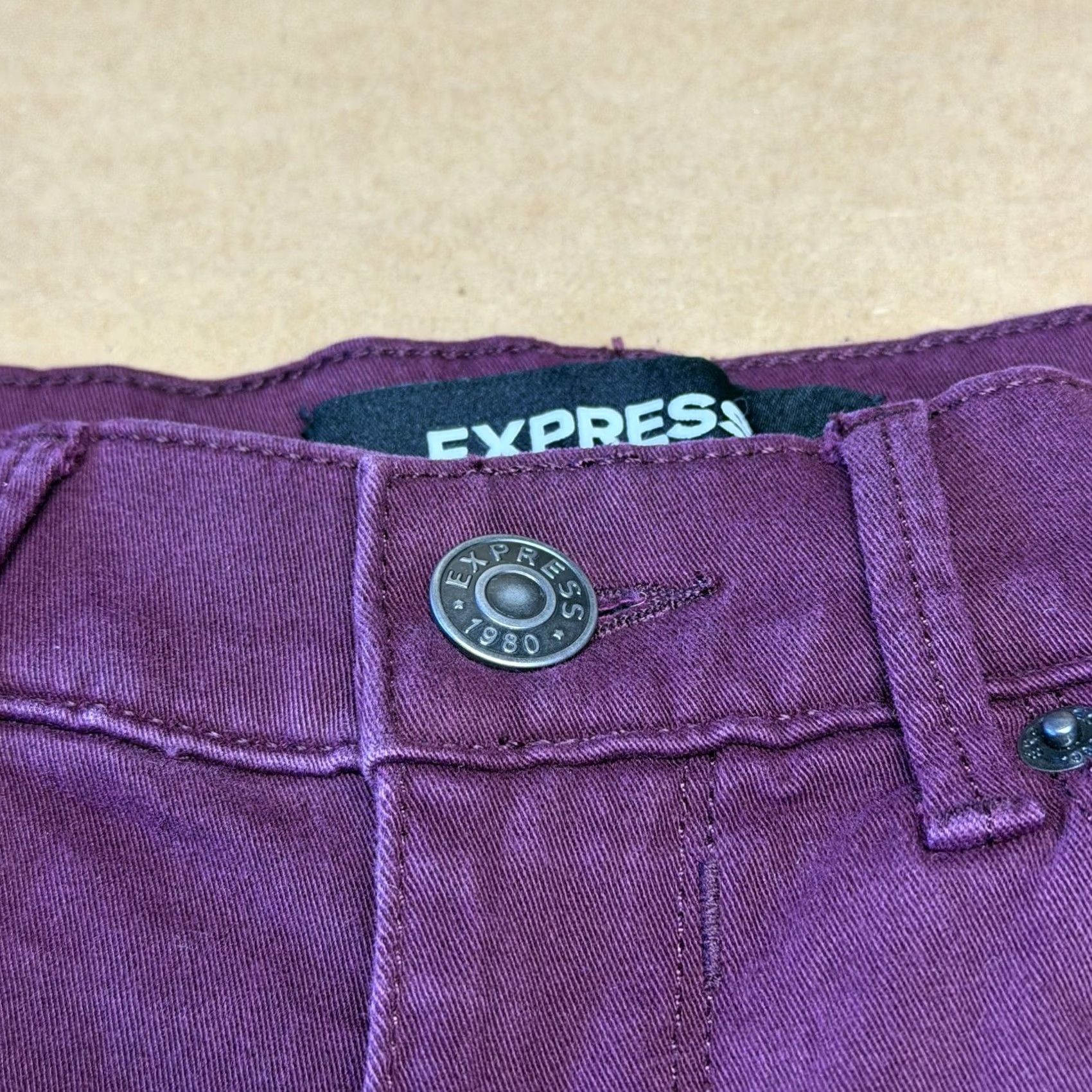 Express Express Pants Womens 0 Purple Skinny Ankle Legging Stretch Denim Mid Rise Size 25" / US 0 / IT 36 - 6 Thumbnail