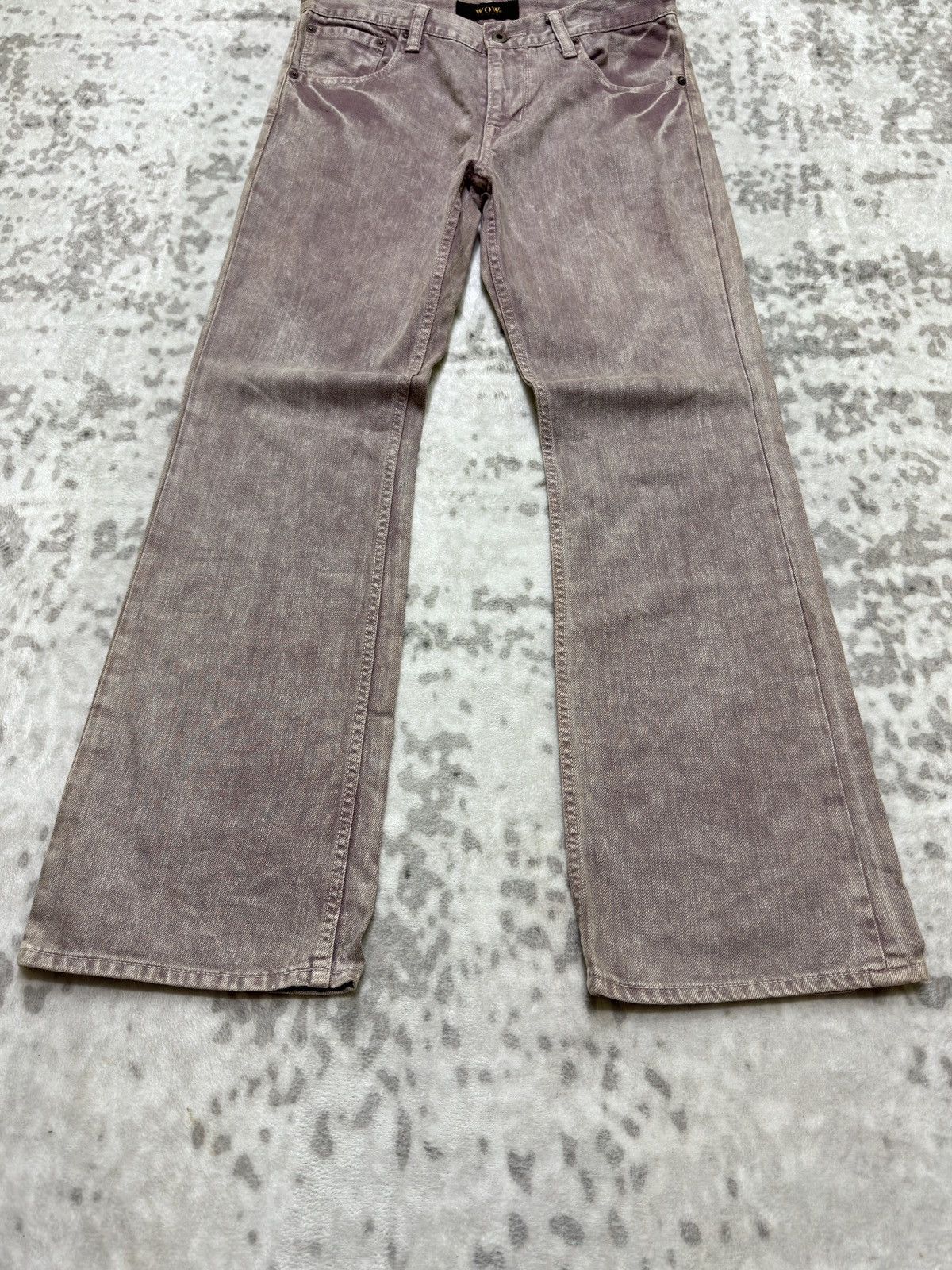If Six Was Nine Vintage Flared WOW Jeans Acid Wash Purple Denim Size US 30 / EU 46 - 7 Thumbnail