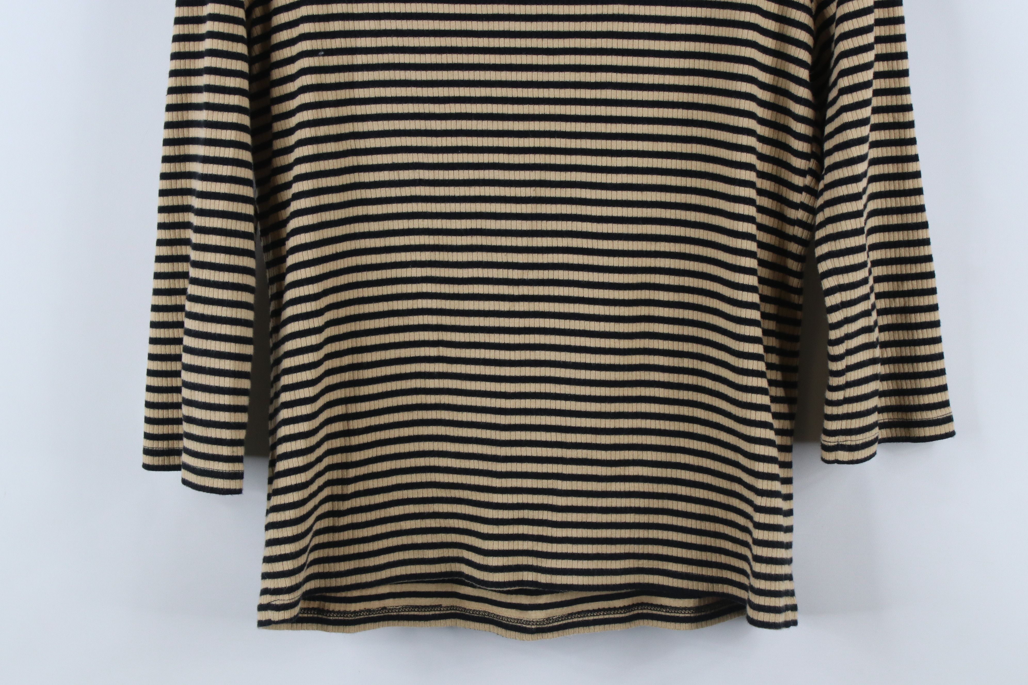 Ralph Lauren × Vintage Vintage 90s Ralph Lauren Striped Ribbed Knit Henley T-Shirt Size L / US 10 / IT 46 - 11 Thumbnail