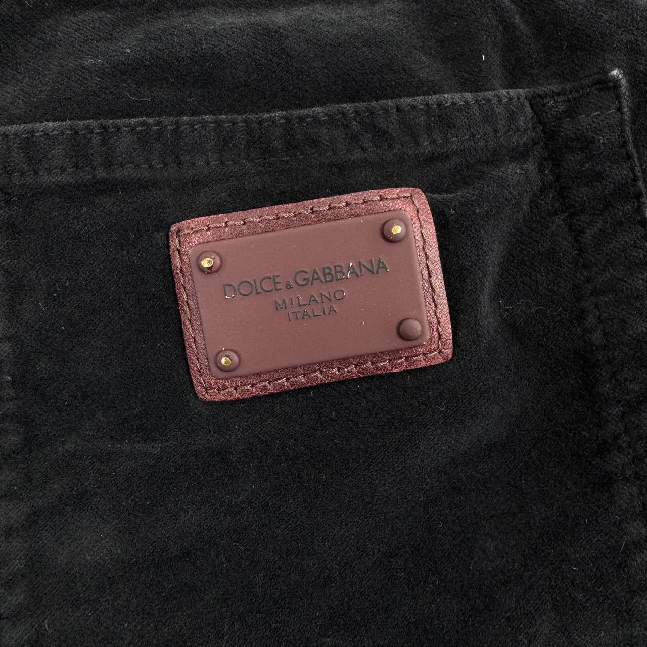 Dolce & Gabbana Dolce & Gabbana Mens Black Velvet Jeans Skinny 50 Size US 34 / EU 50 - 9 Thumbnail