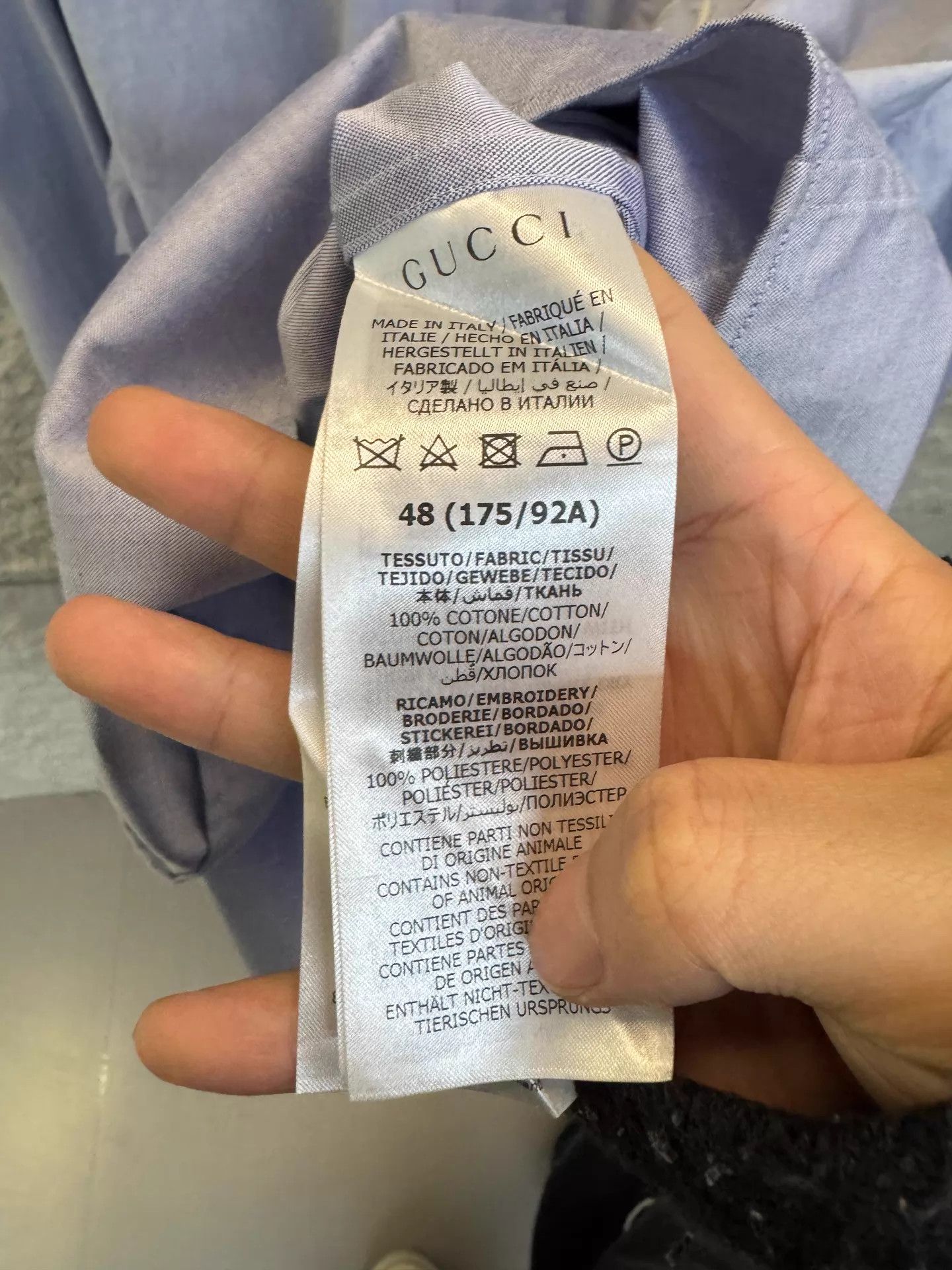 Gucci Gucci x Adidas blue oversized shirt pocket logo embroidery Size US M / EU 48-50 / 2 - 4 Thumbnail