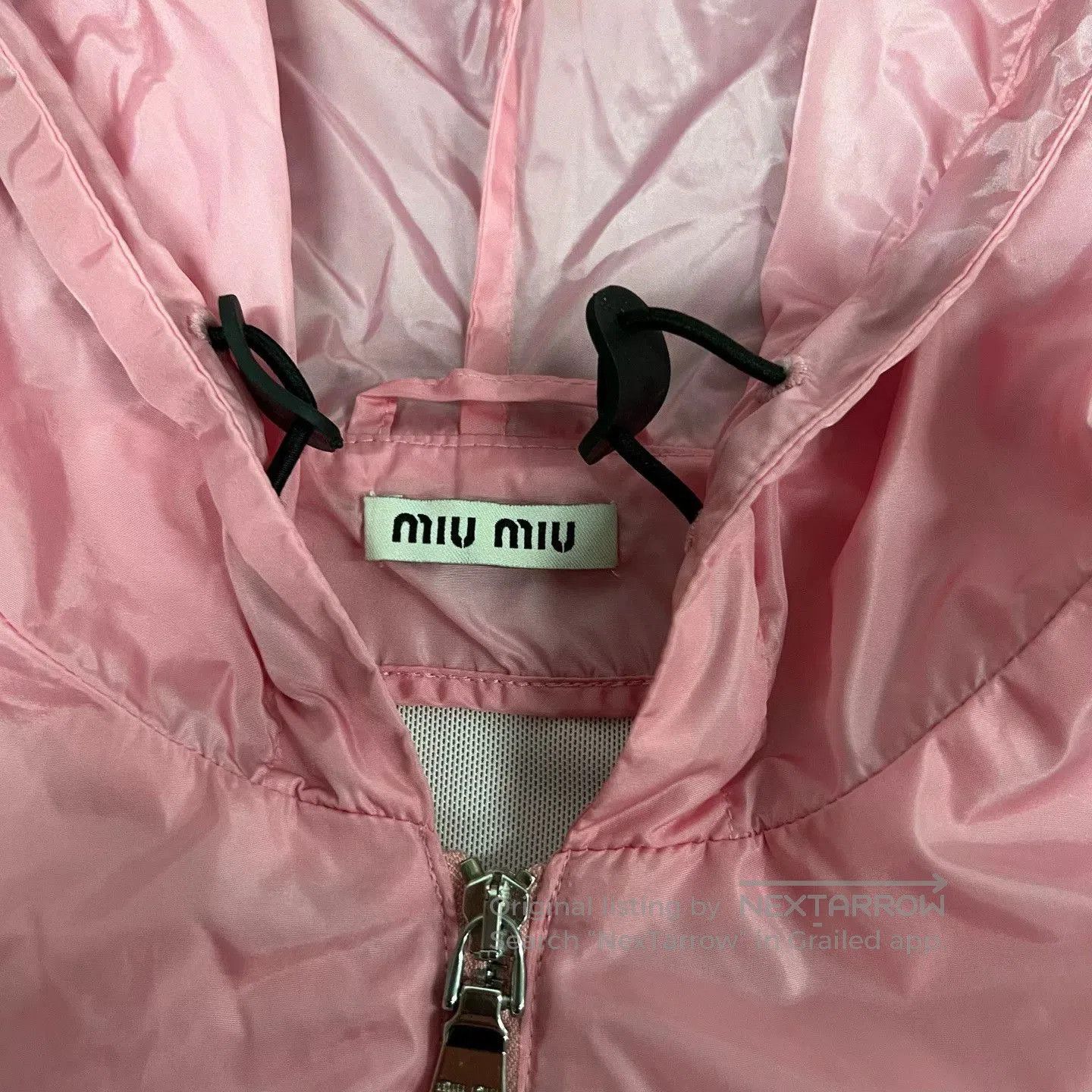 Miu Miu Miu Miu Pink Hooded Windbreaker with Logo. Size S / US 4 / IT 40 - 3 Thumbnail