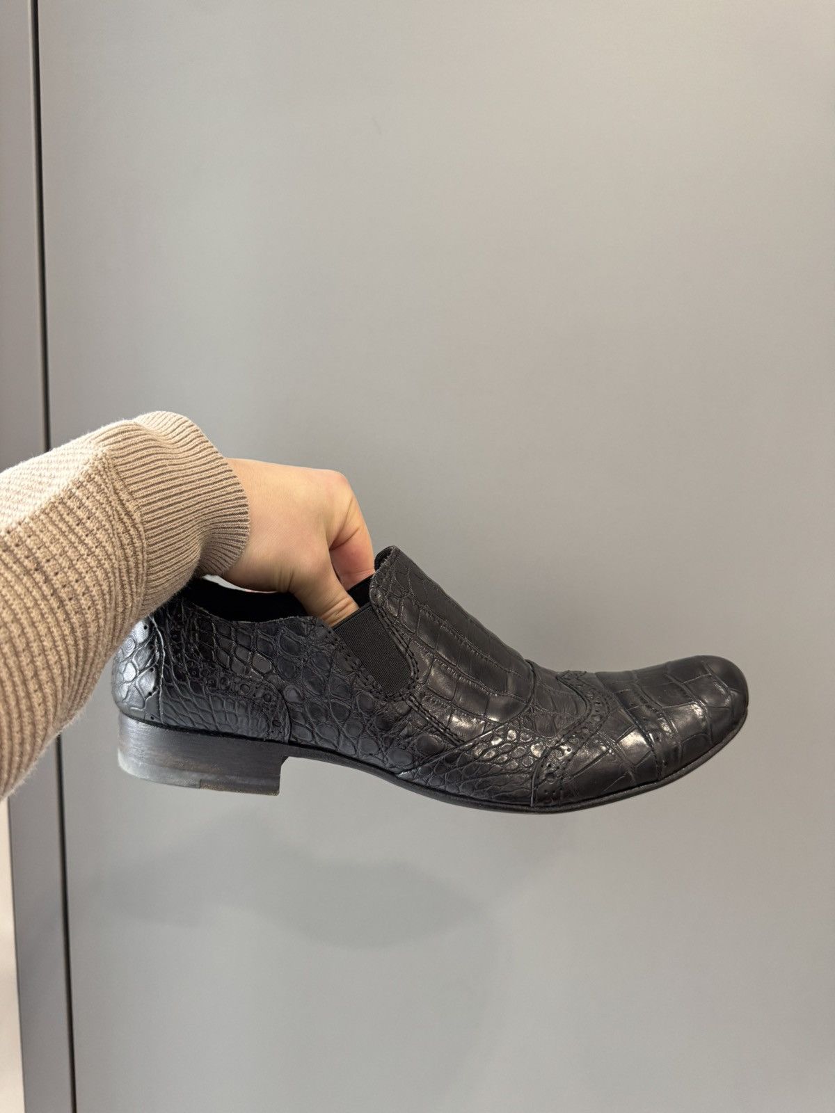 Marsell Marsell Formal Slip-Ons Black Crocodile Size US 8 / EU 41 - 1 Thumbnail