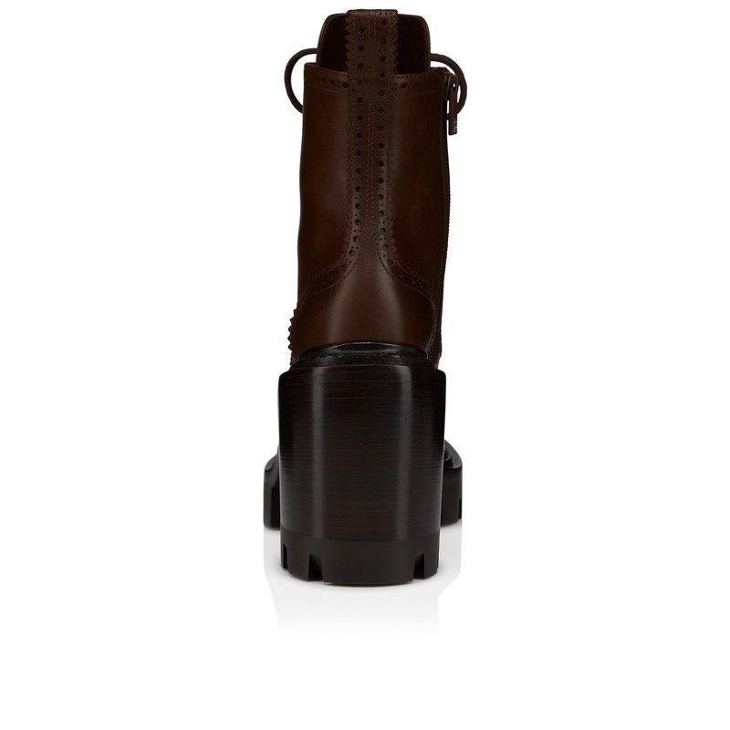 Christian Louboutin os11x0526 Lace Up College 100mm Boots in Dark Brown Size US 9 / IT 39 - 3 Thumbnail