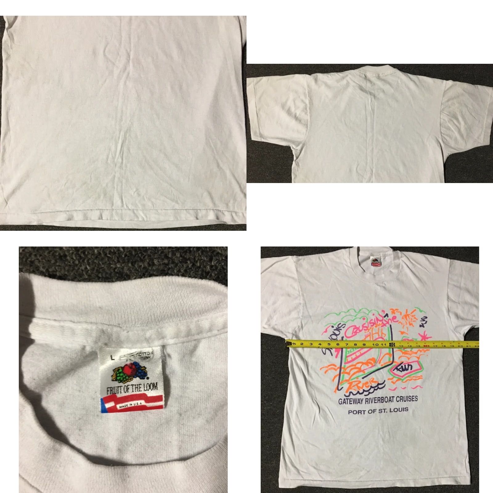 Vintage VINTAGE St Louis Cruisin Shirt M White 90s Surf Sailing Nautical Beach 80s Vaporwave Abstract Mens T-Shirt Size US M / EU 48-50 / 2 - 8 Thumbnail