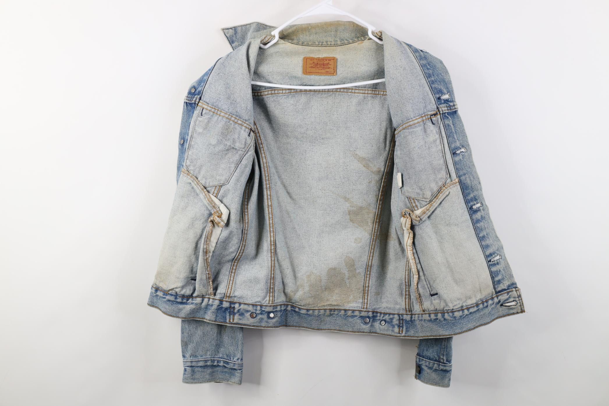 Levi's Vintage 80s Levis Denim Jean Trucker Jacket Blue USA Size US L / EU 52-54 / 3 - 12 Thumbnail