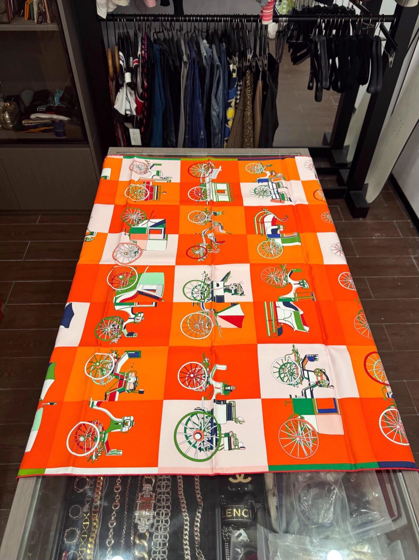 Hermes Hermes Carrousel Orange Silk Scarf New Authentic Size ONE SIZE - 3 Thumbnail