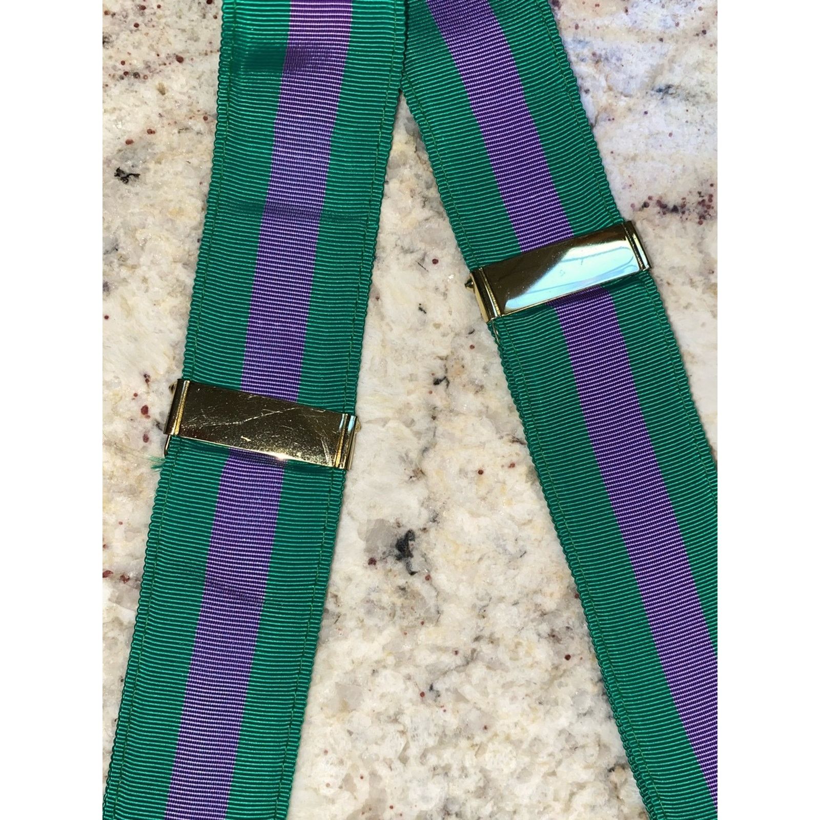 J. Press Mens $165 J Press Suspenders Green & Purple Braces USF Size ONE SIZE - 6 Thumbnail