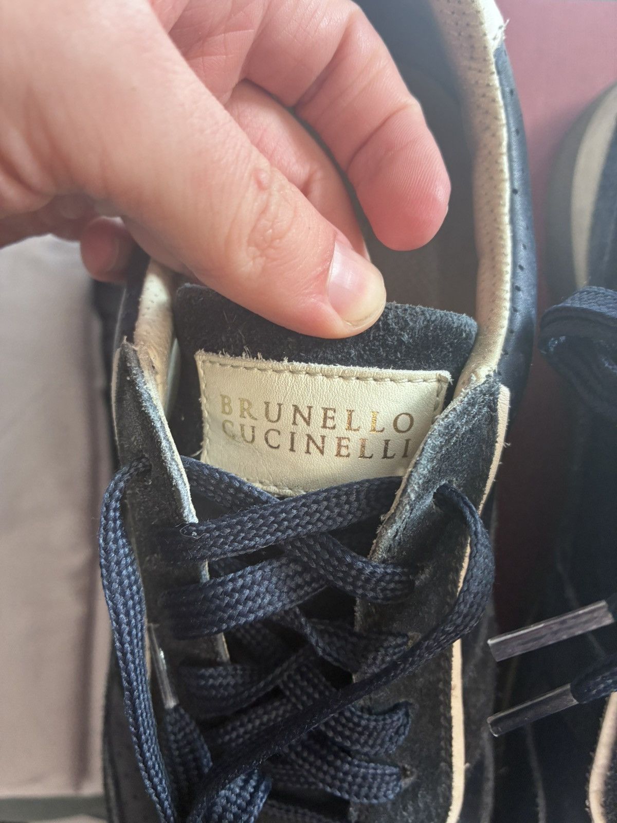 Brunello Cucinelli Brunello cucinelli suede trainer navy uk 7 eu 41 Size US 8 / EU 41 - 2 Thumbnail