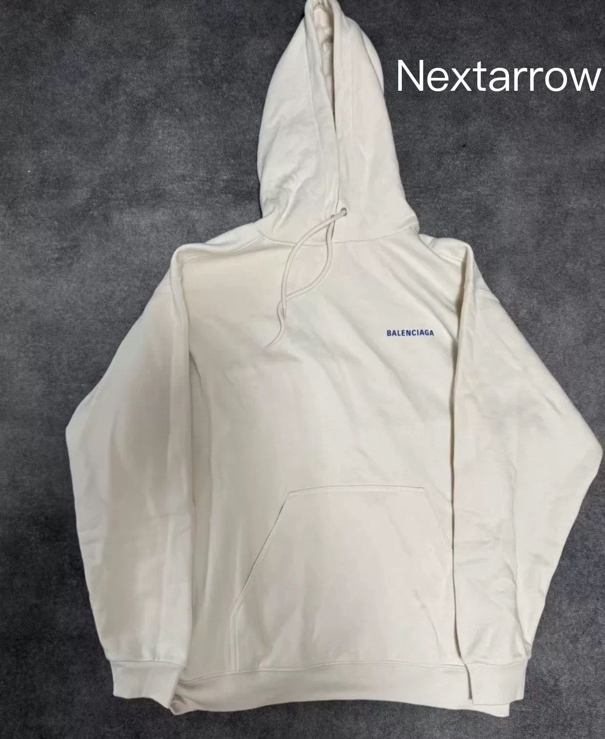 【BALENCIAGA】ベージュ Balenciaga Back フーディ Balenciaga - Oversized Logo-Print Loopback Cotton-Jersey