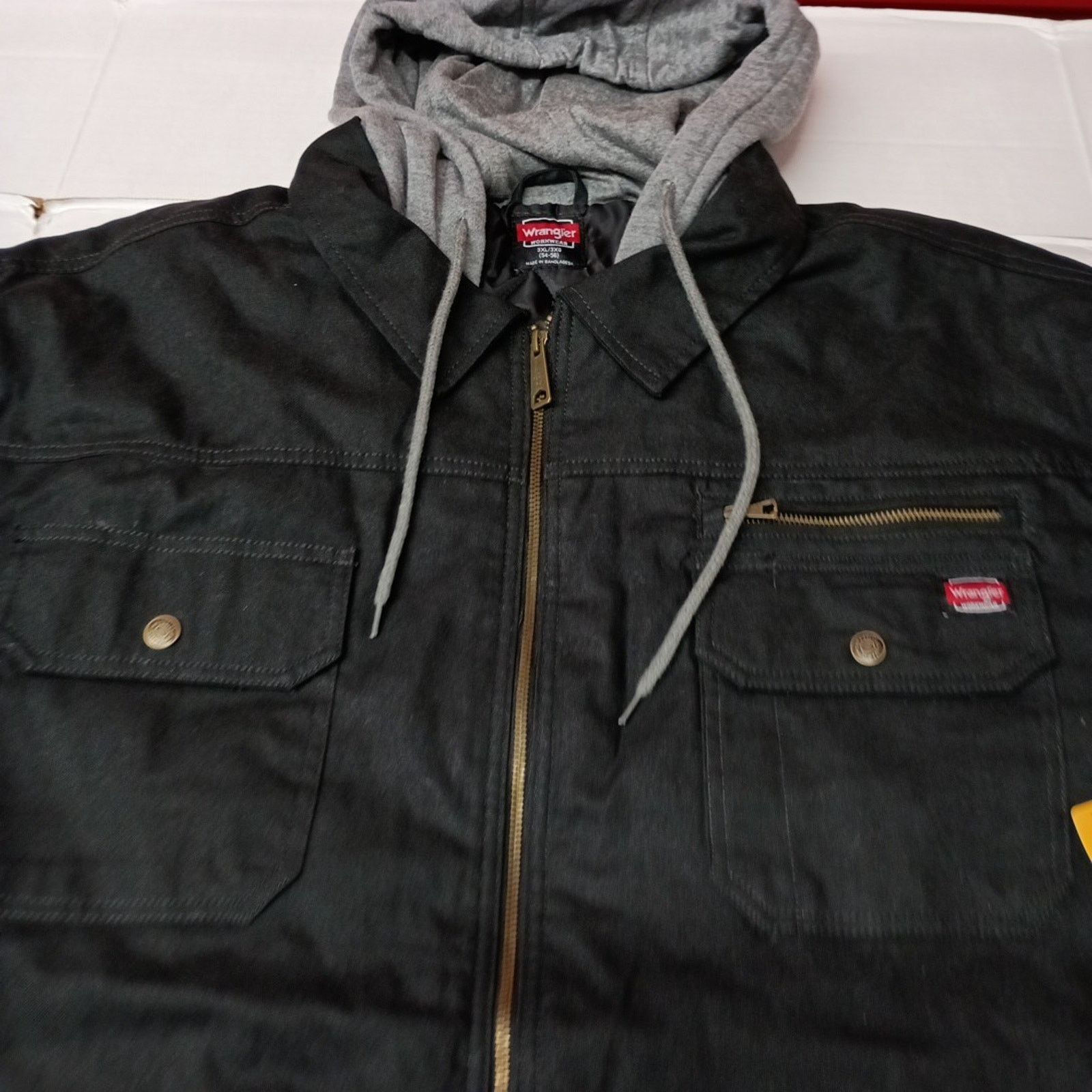 Wrangler Wrangler Shirt Jacket Quilt Lined Black Mens 3XL Canvas Hood Size US XXL / EU 58 / 5 - 4 Thumbnail