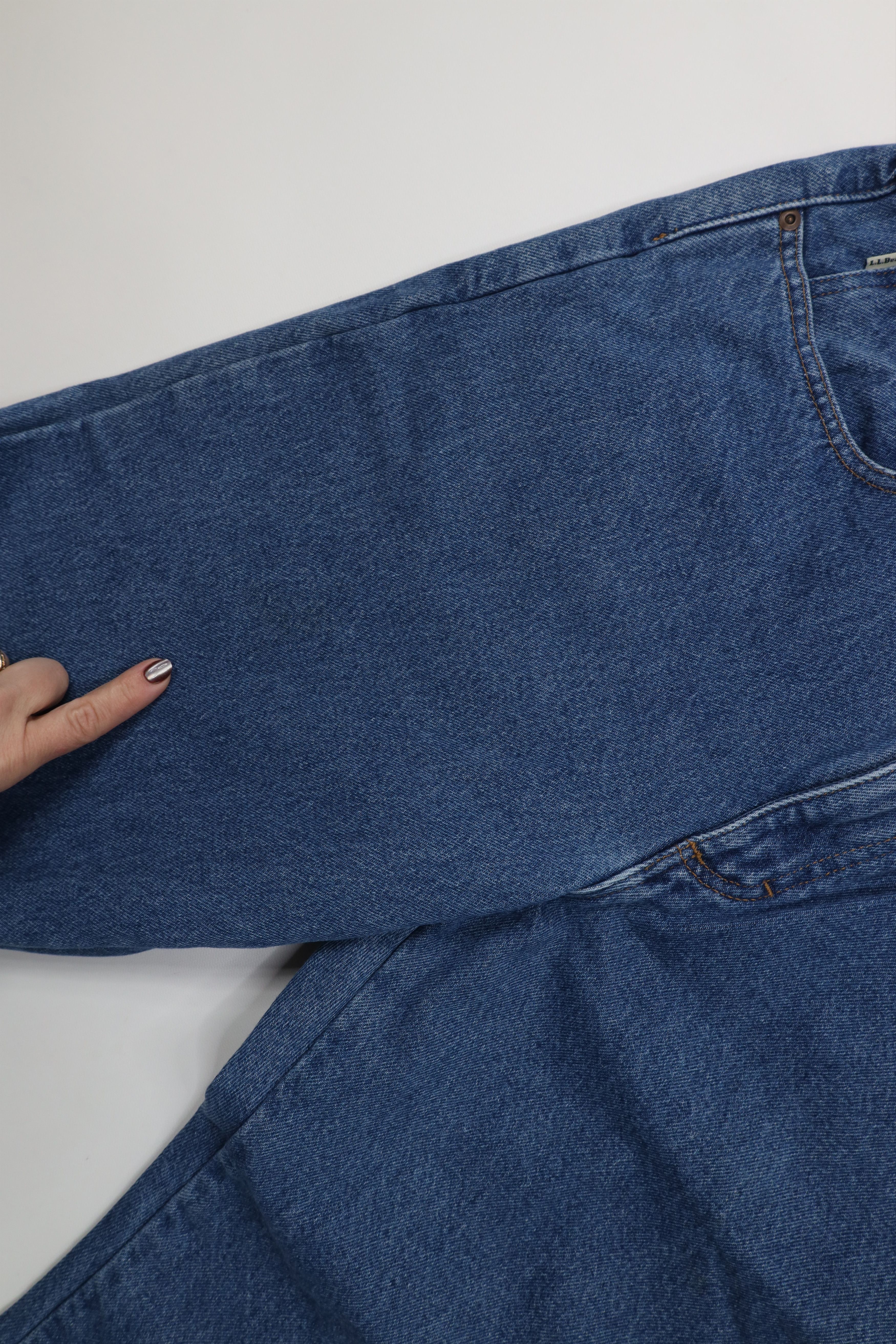 L.L. Bean Vintage 90s Y2K LL Bean Lined Straight Leg Jeans Blue Size US 36 / EU 52 - 7 Thumbnail