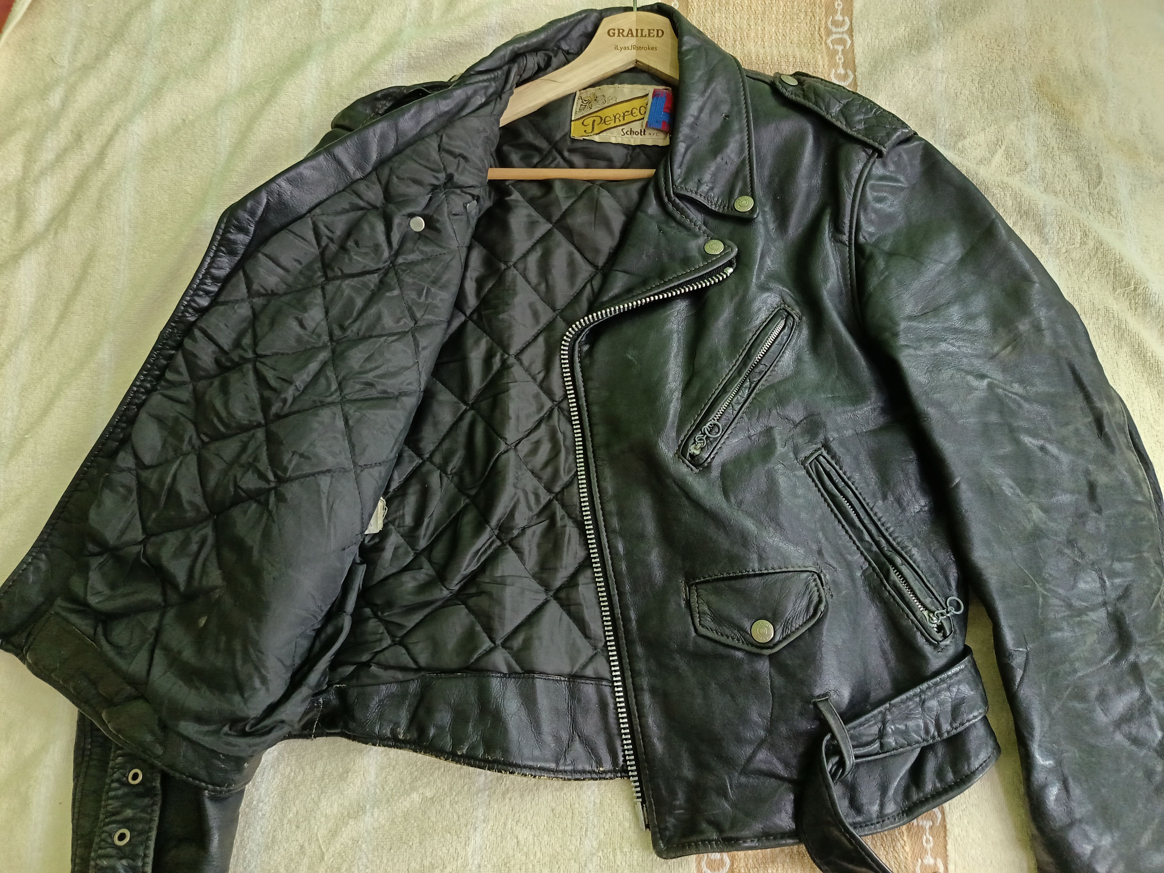 Schott × Vintage 80's Perfecto Schott Biker Leather Jacket Rare Size US M / EU 48-50 / 2 - 14 Thumbnail