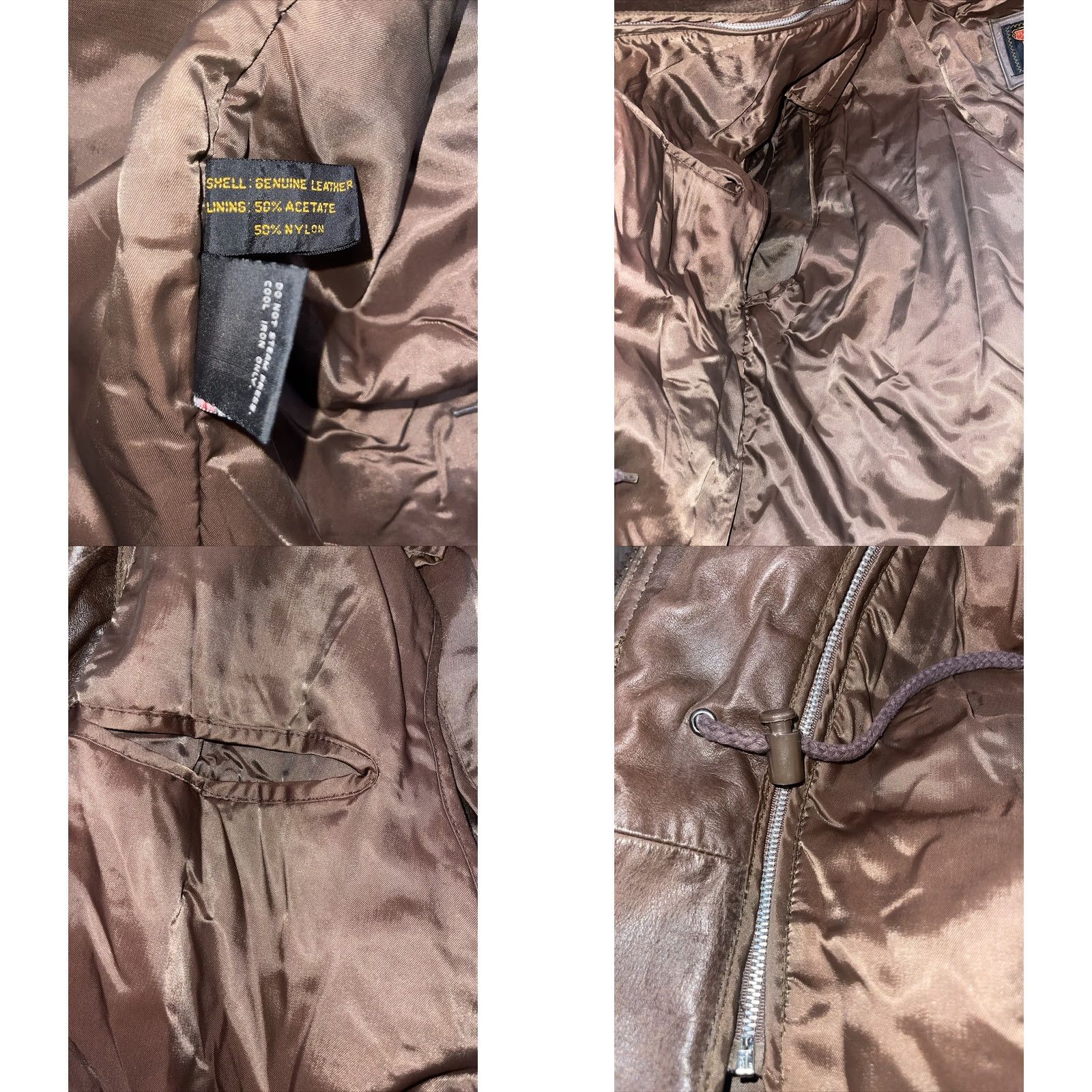 Vintage VINTAGE Reed Leather Bomber Jacket Coat Thinsulate Lined Sz 46 BIG Mens Brown 90s Classic Leather Bomber Zip Snap Pockets Cinch Waist Leather Coat Size US S / EU 44-46 / 1 - 8 Thumbnail