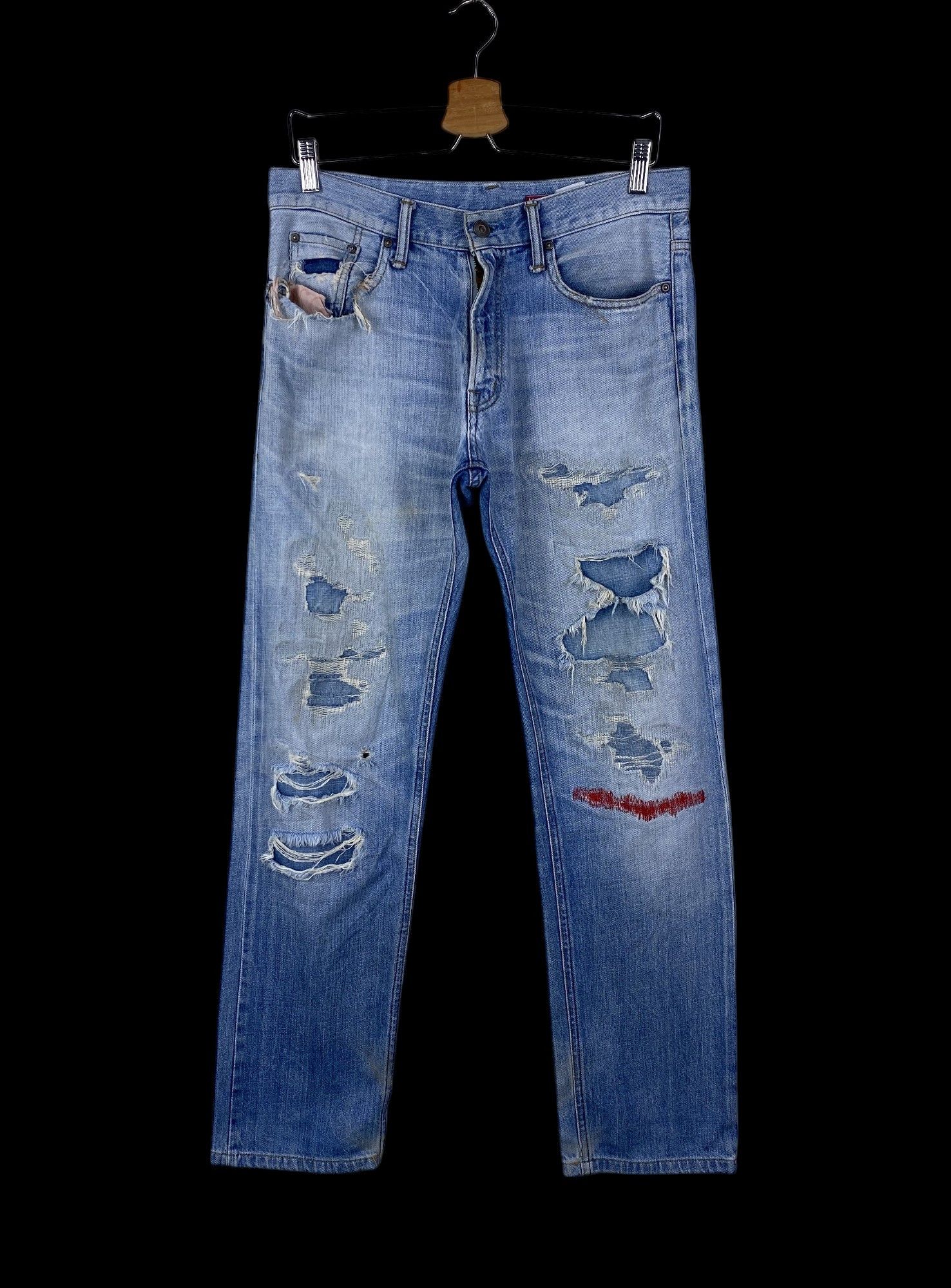 Japanese Brand (30x29.5)INSANE Perfect Distressed Japan Semantic jean Size US 30 / EU 46 - 1 Thumbnail