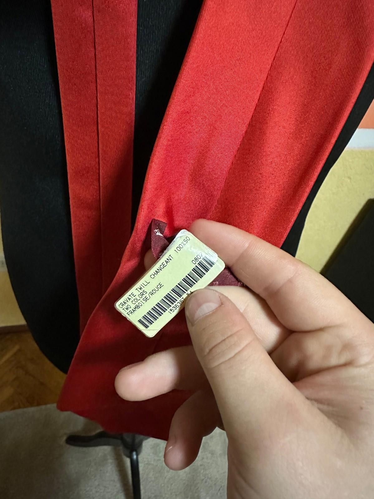 Hermes Hermes Tie Red Silk New Size ONE SIZE - 8 Thumbnail