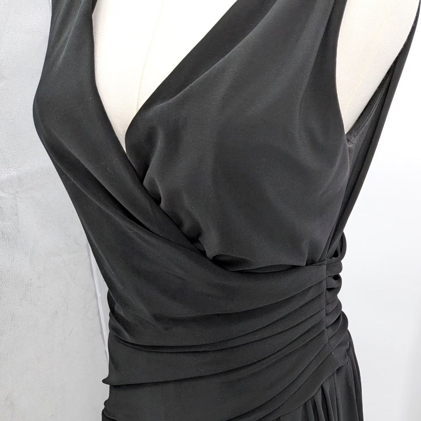 Essentials Essential A.B.S. Little Black Dress Faux Wrap Sleeveless Cocktail Sz 4 Dress Black Womens Mini Short 4 Size S / US 4 / IT 40 - 6 Thumbnail