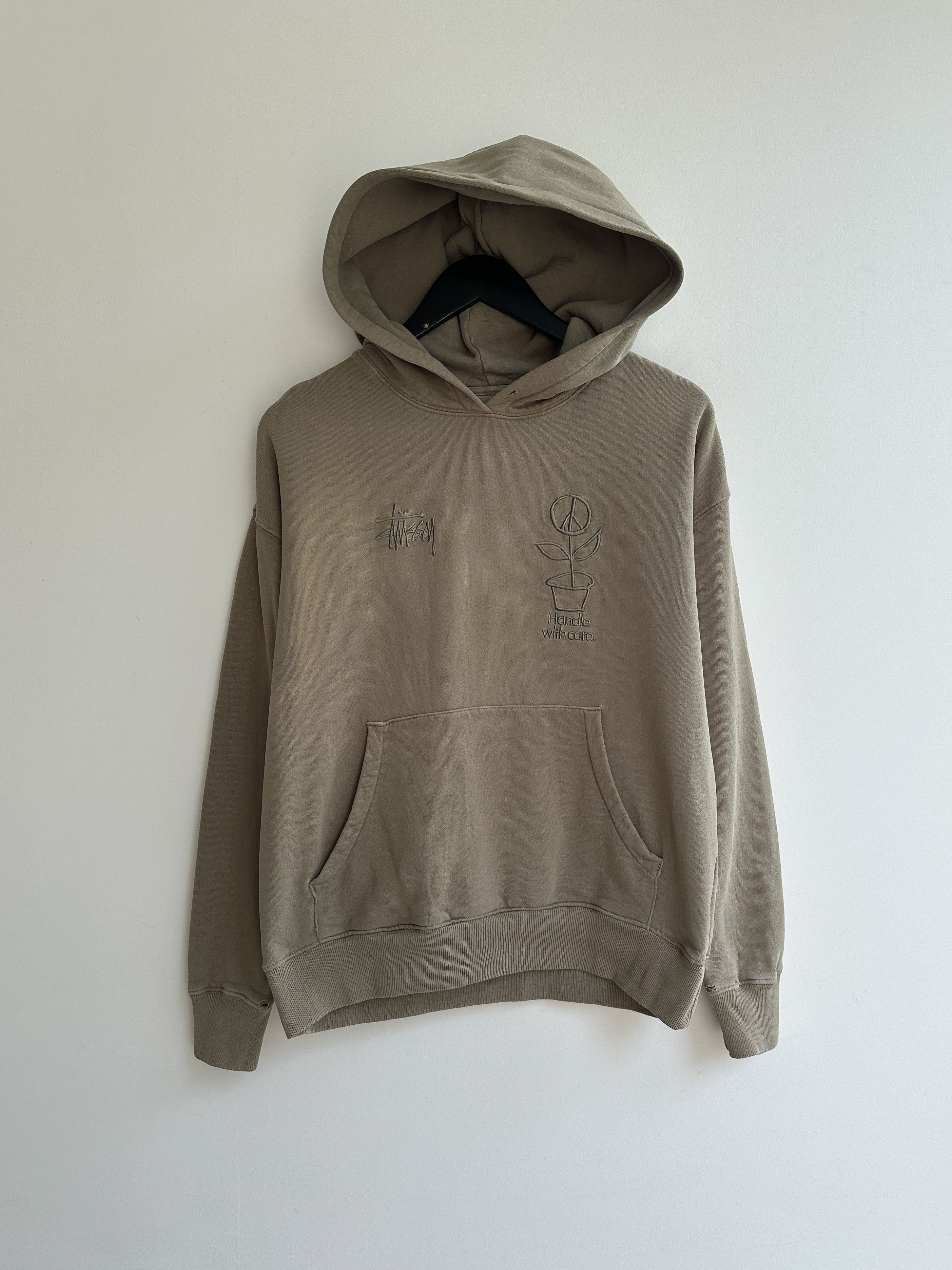 Stussy Stussy Embroidery Handle With Care Peace Flower Hoodie Size US XS / EU 42 / 0 - 3 Thumbnail