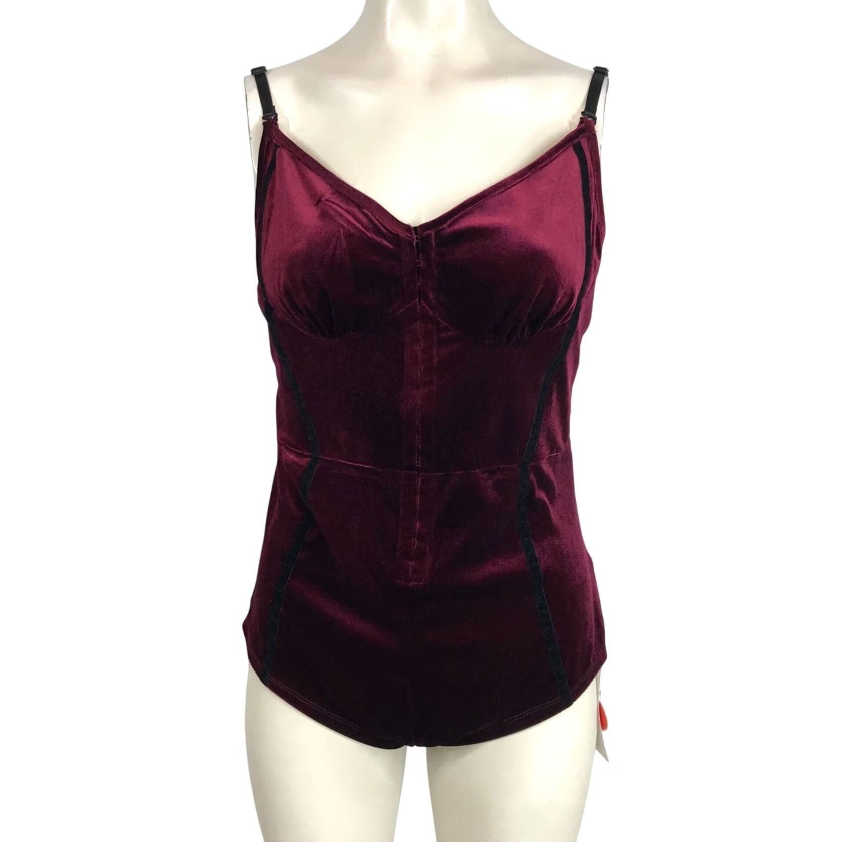Cider CIDER WOMEN'S XL BLOUSE WINE HOLIDAY VELOUR BODYSUIT Size XL / US 12-14 / IT 48-50 - 2 Thumbnail